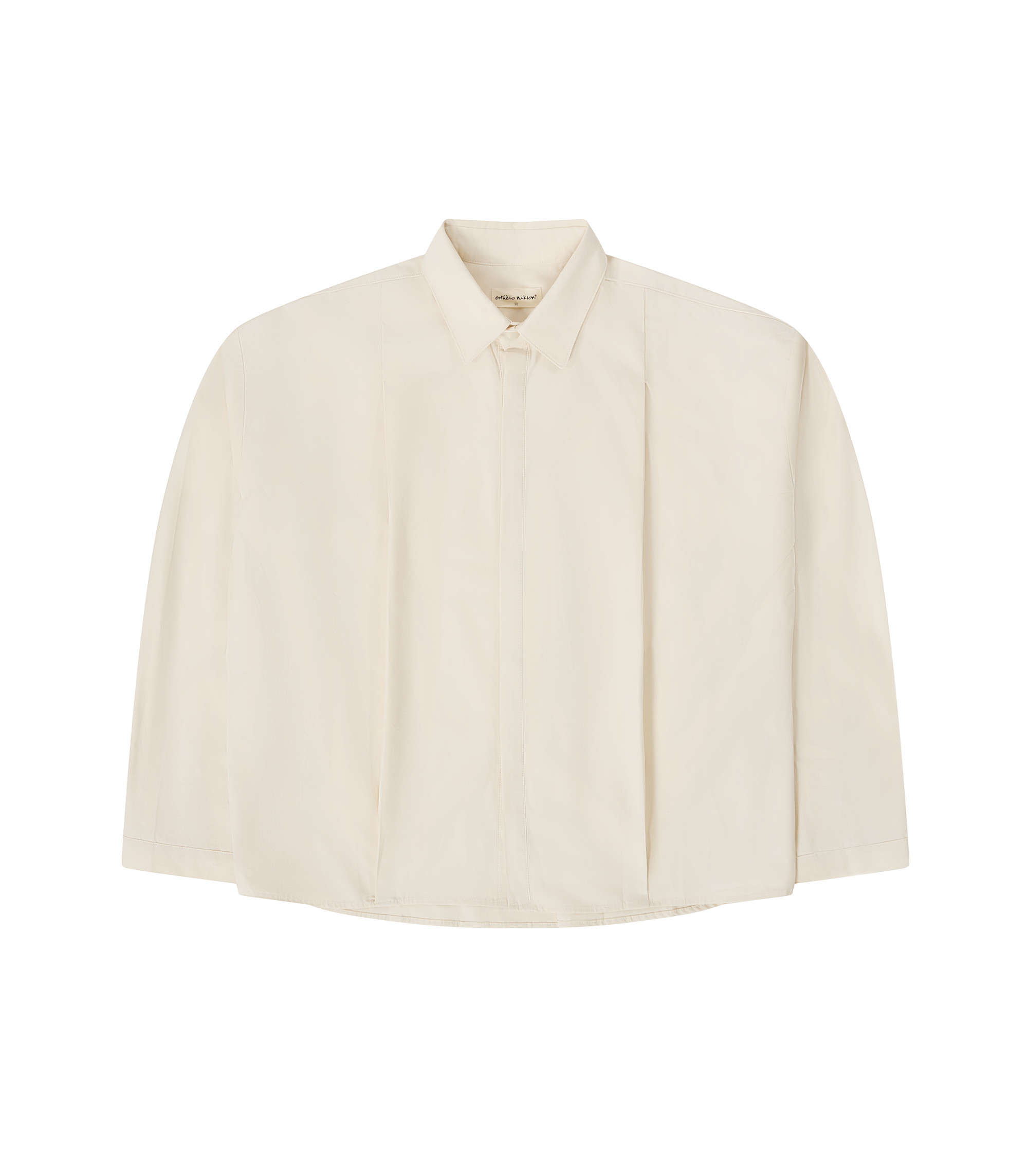 Boxy Pleated Shirt - Off White