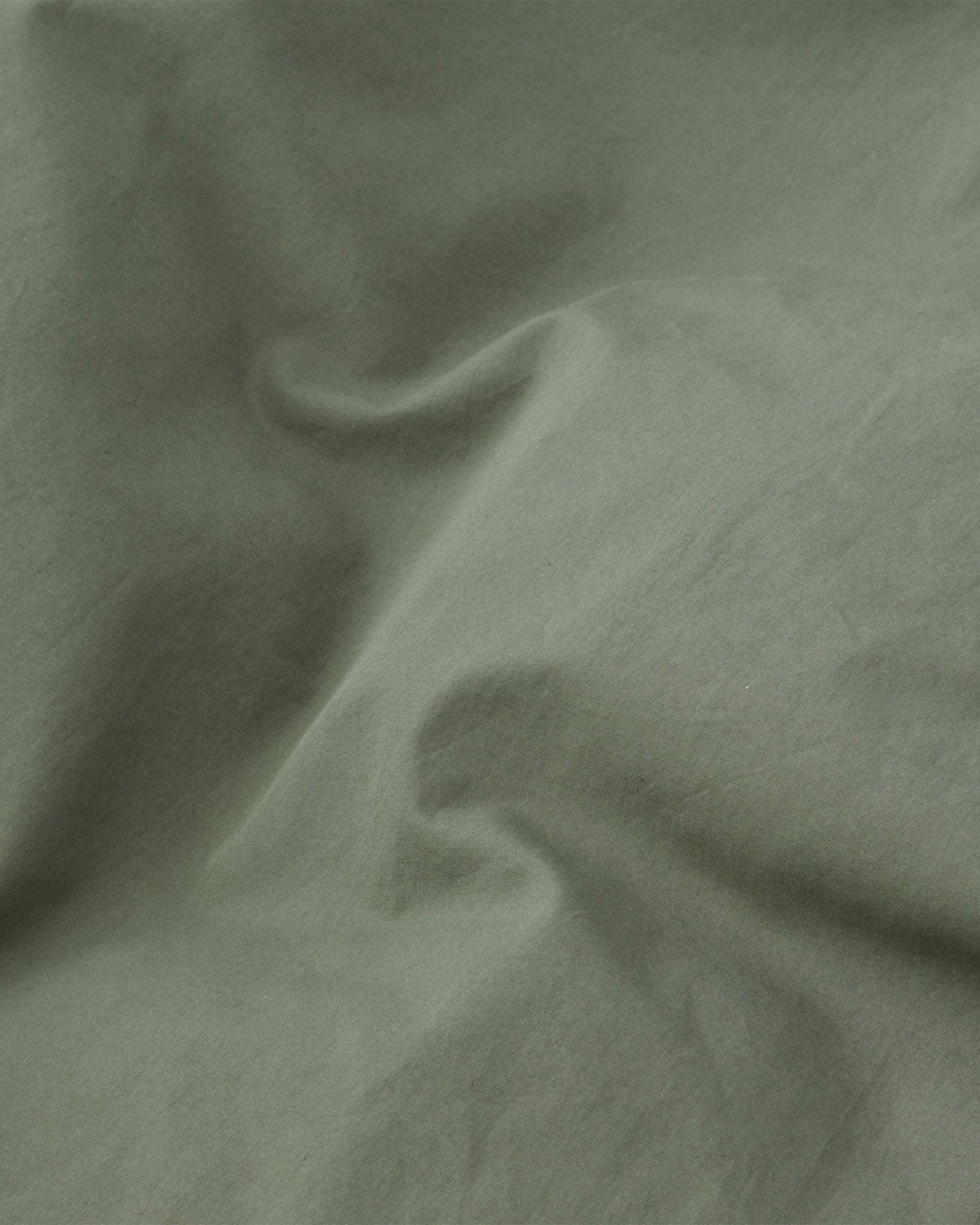 Cotton Peracle Queen Duvet Cover - Olive Green