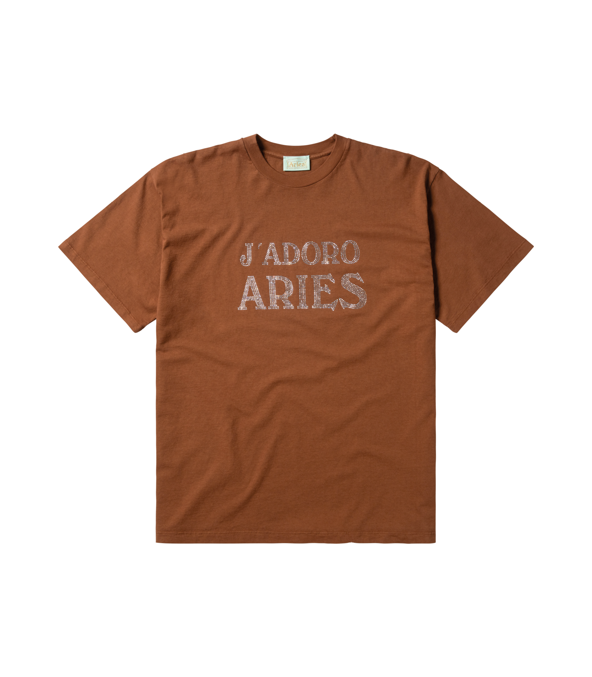 J'Adoro Aries Diamante T-Shirt - Brown