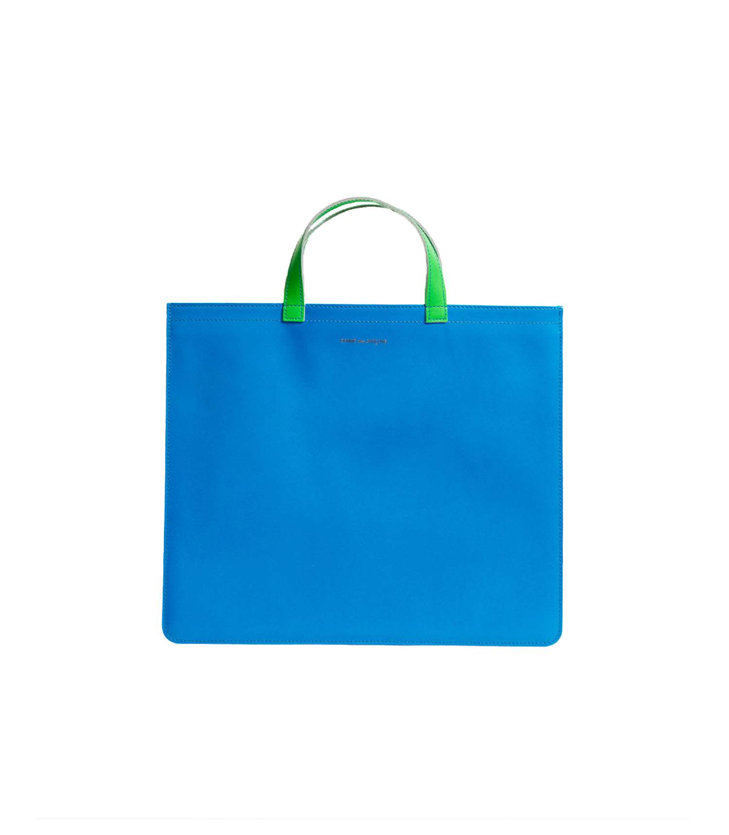 Super Fluorescent Leather Tote Bag - Orange / Blue