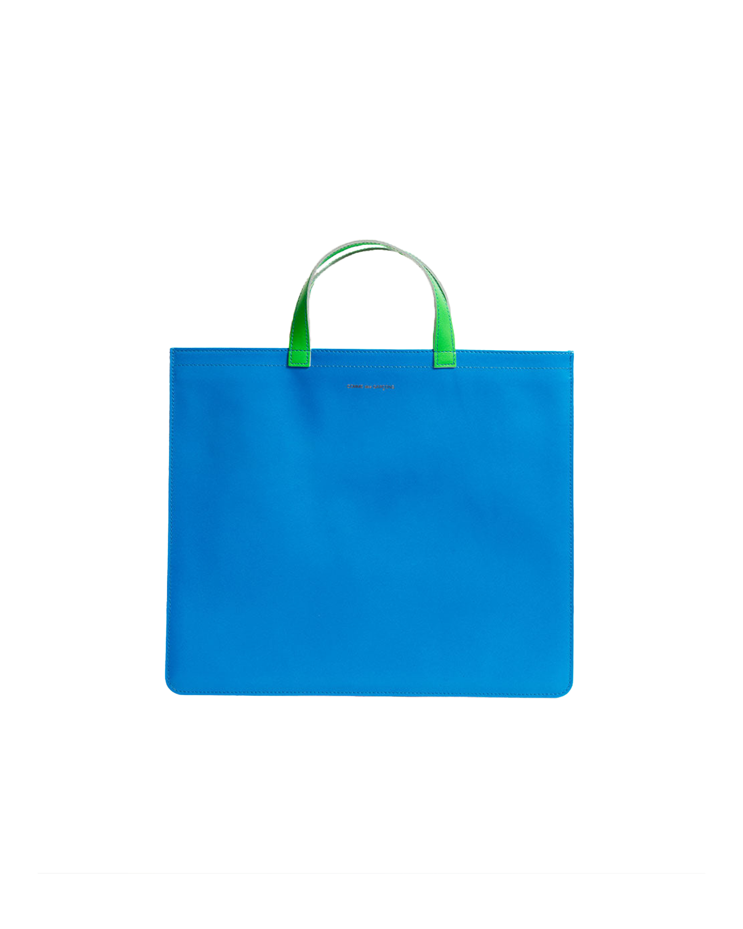 Super Fluorescent Leather Tote Bag - Orange / Blue