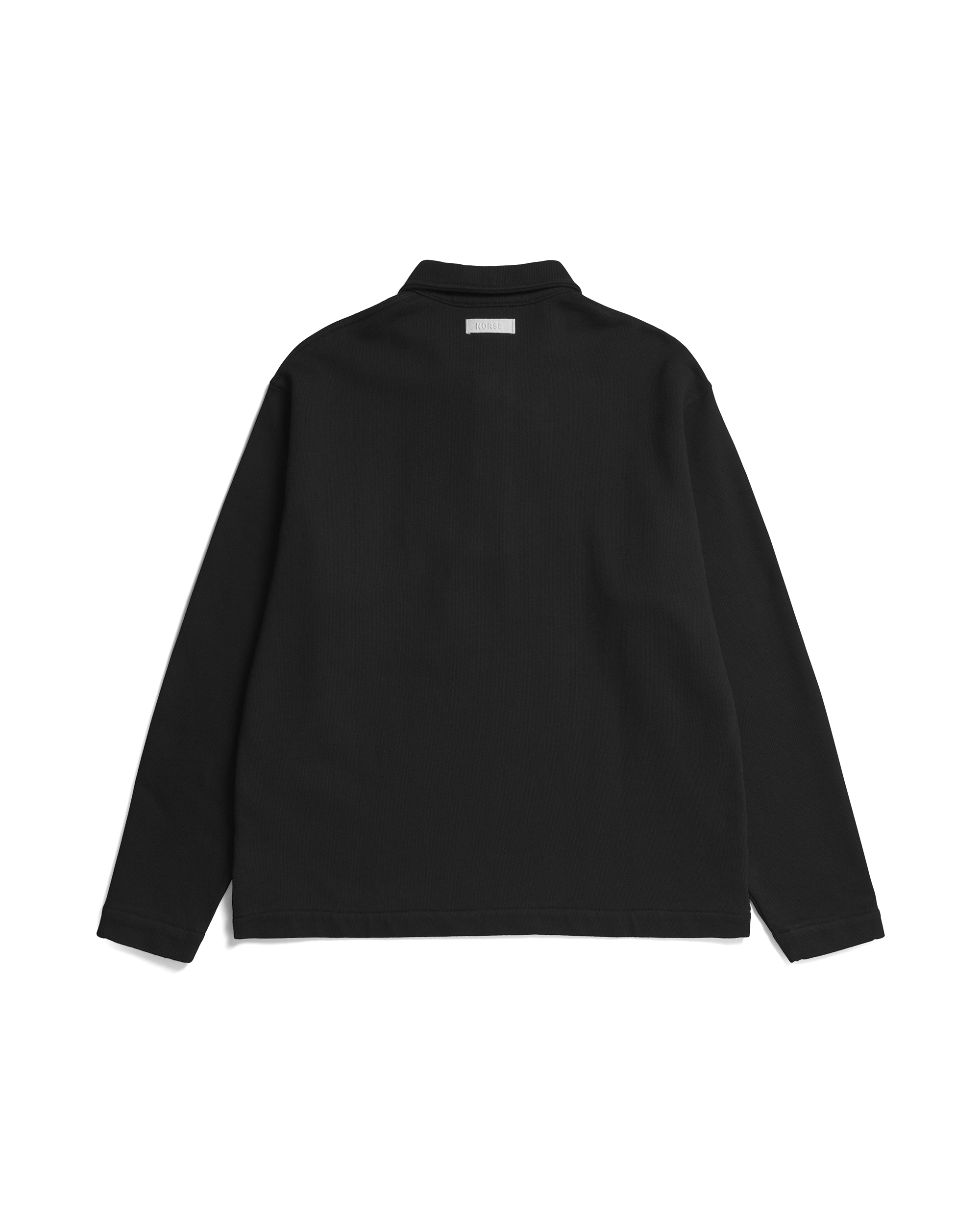 Fraser Relaxed Organic Loopback LS Polo - Black
