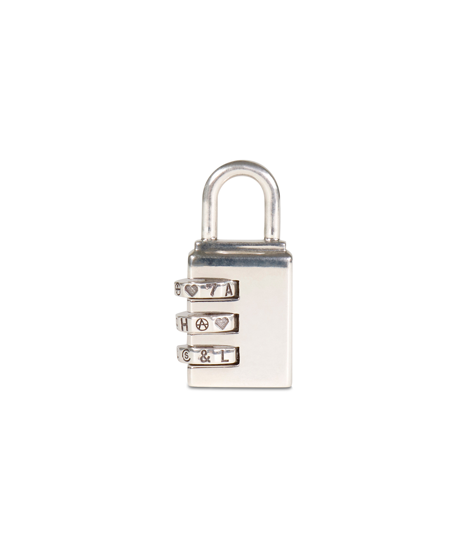 Cameron Studio Combination Padlock Pendant - 925 Sterling Silver