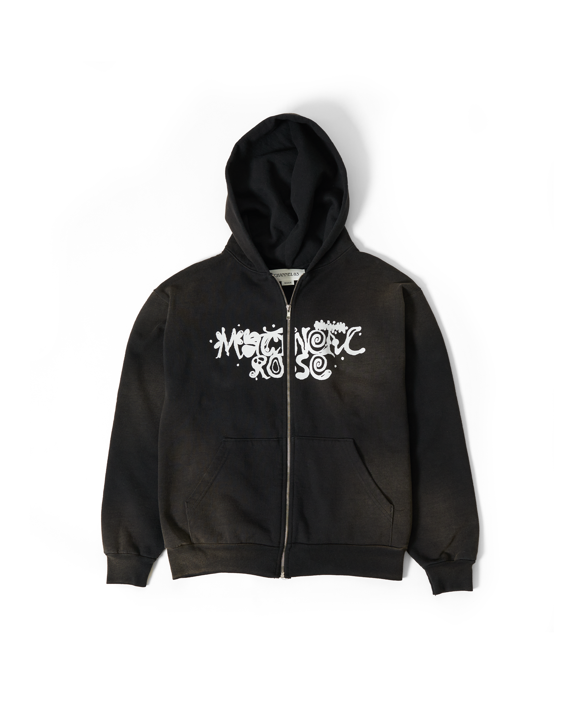Magnetic Rose Zippered Hoodie - Cold Brew Dyed