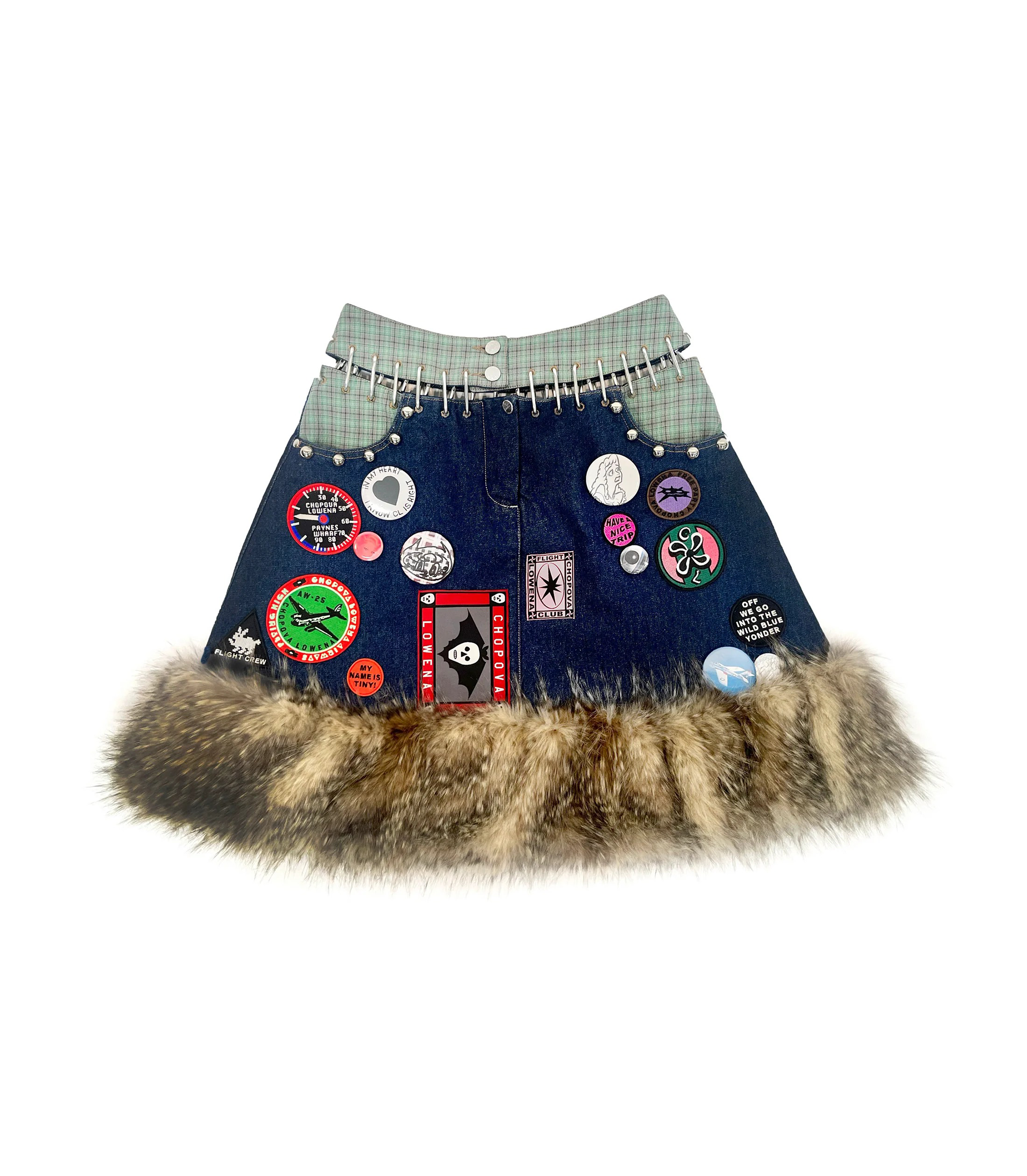 Kram Skirt - Denim / Faux Fur