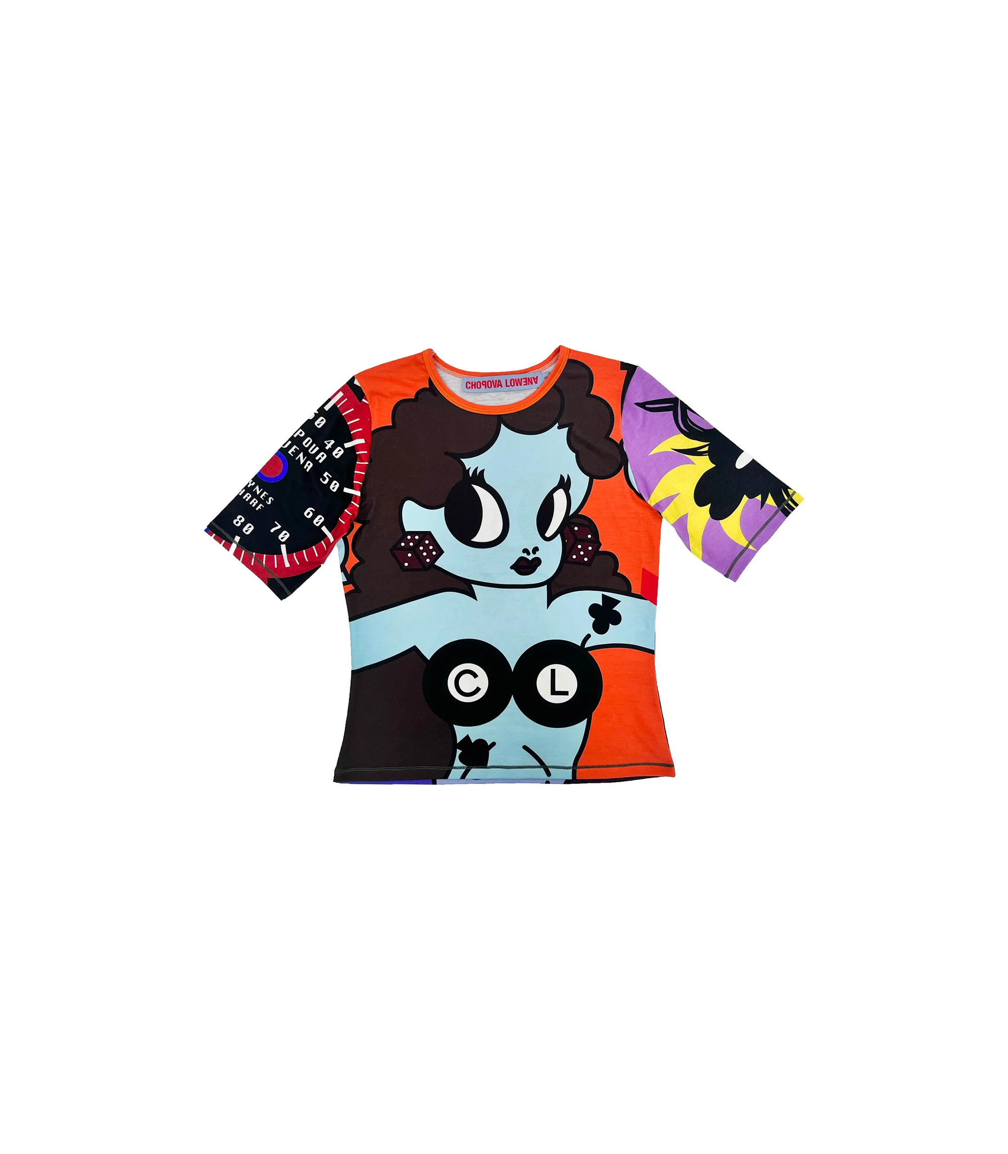 Lady Luck Short Sleeve Jersey Top - Multi