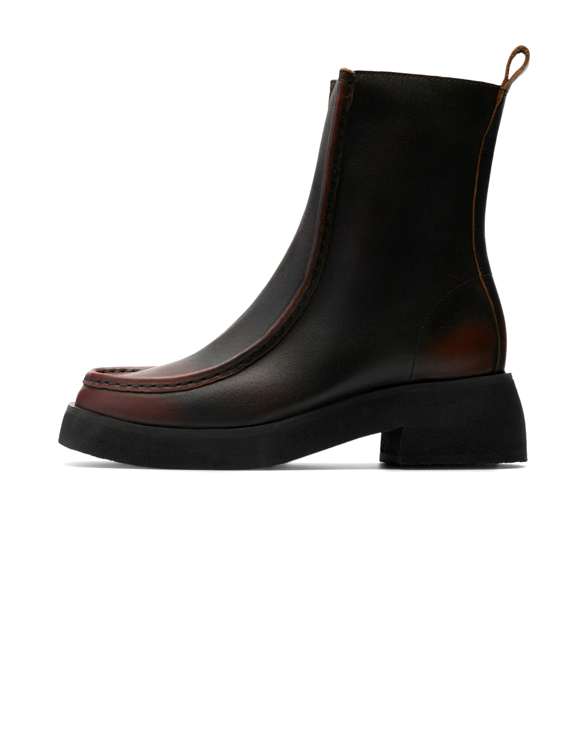 Women's Effery Zip Leather - Brown Combi