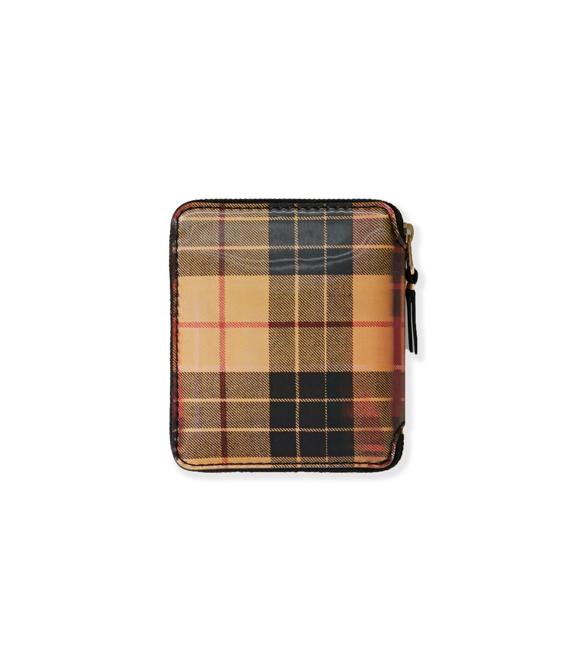 Lenticular Tartan Full Zip Around Wallet - Red / Yellow