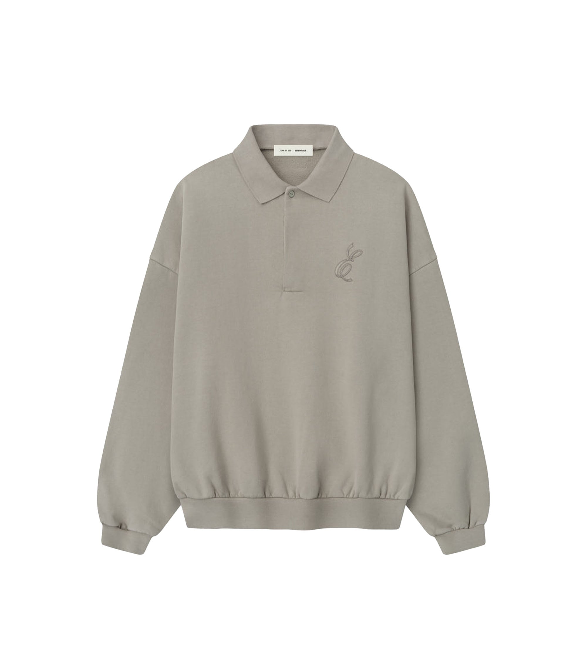 Embroidered Classic Polo Sweatshirt - Smoke Grey