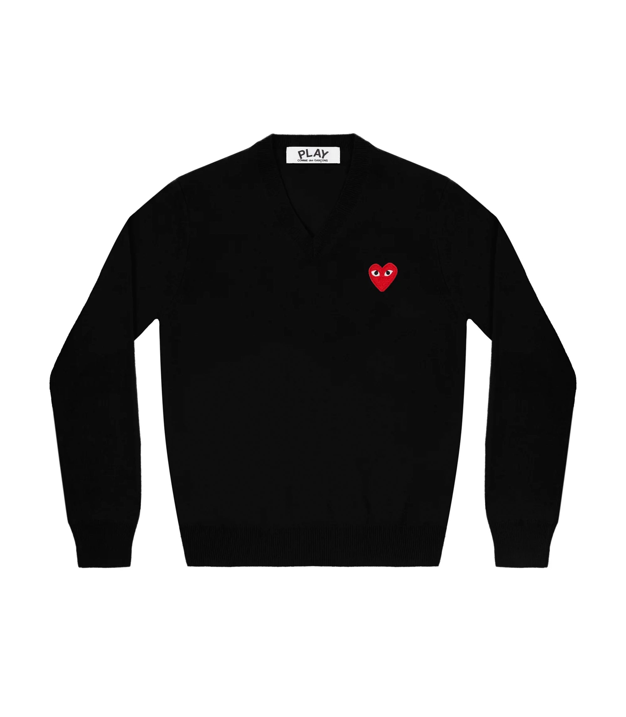 Red Heart V Neck Sweater - Black
