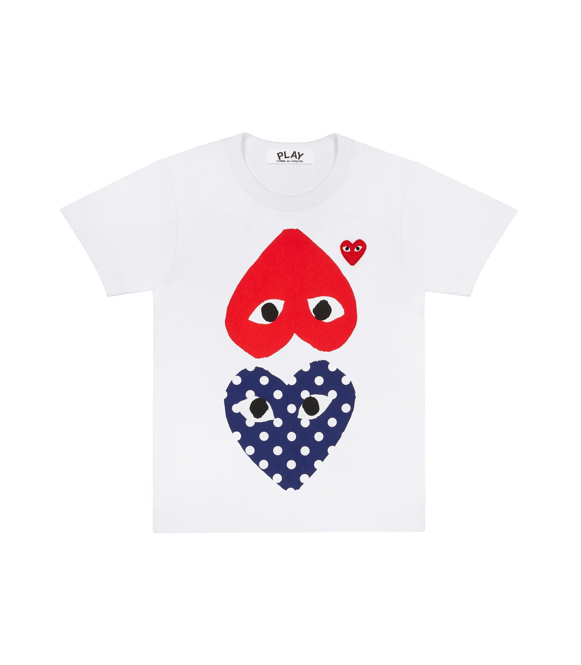 Women's Polka Dot Upside Down Heart T-shirt - White