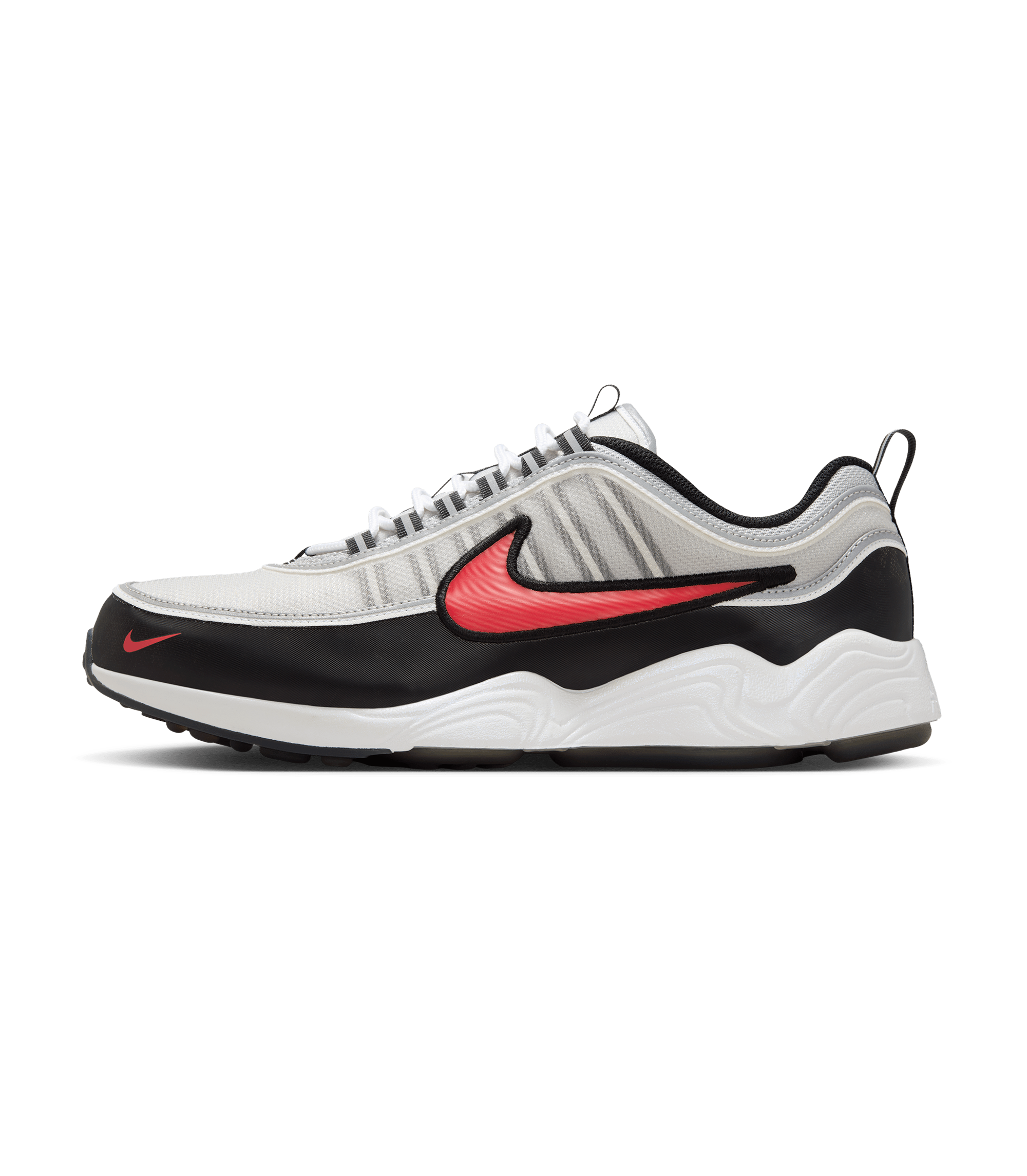 Air Zoom Spiridon - Metallic Silver / Sport Red / Black