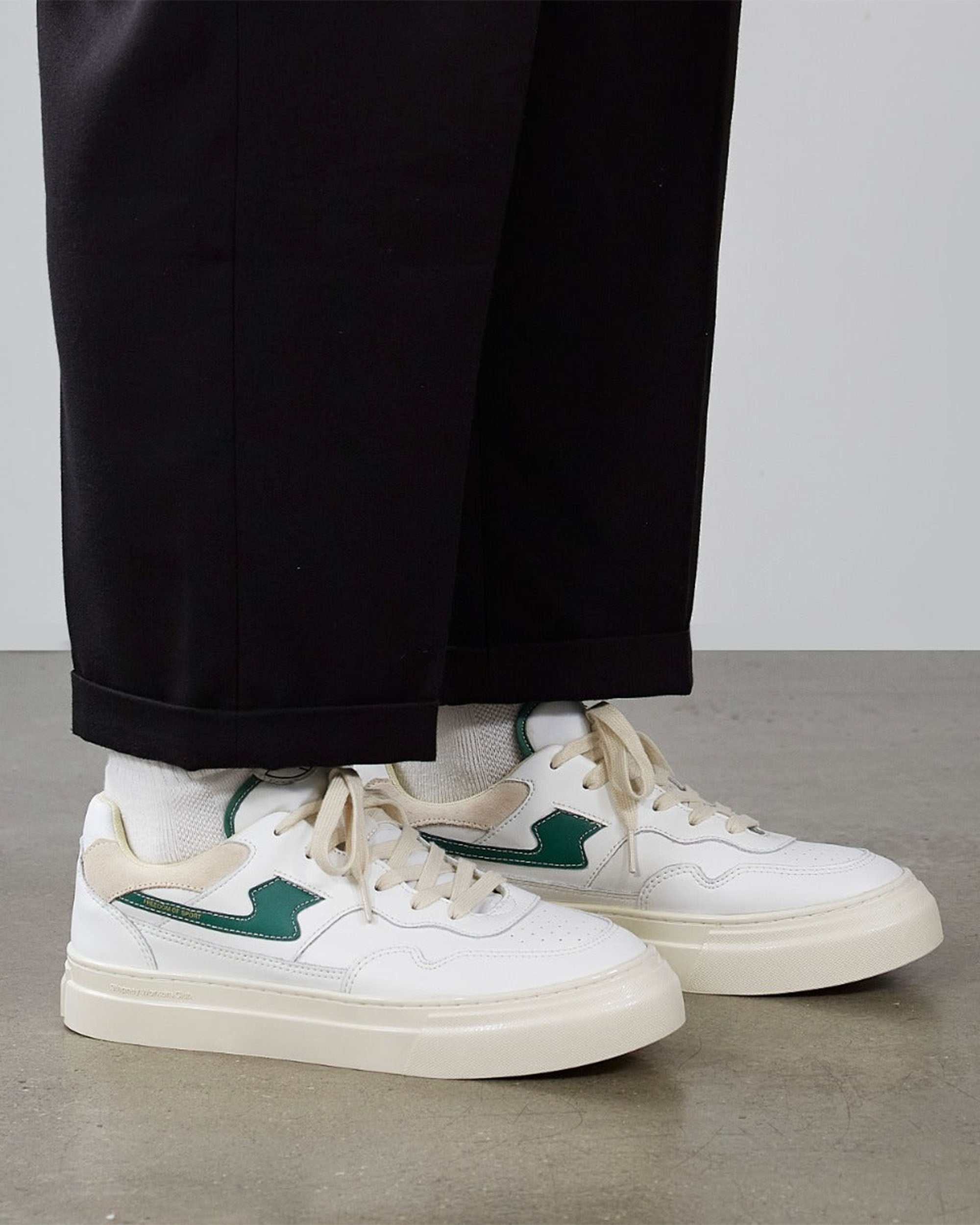 Pearl S-Strike Leather - White / Green