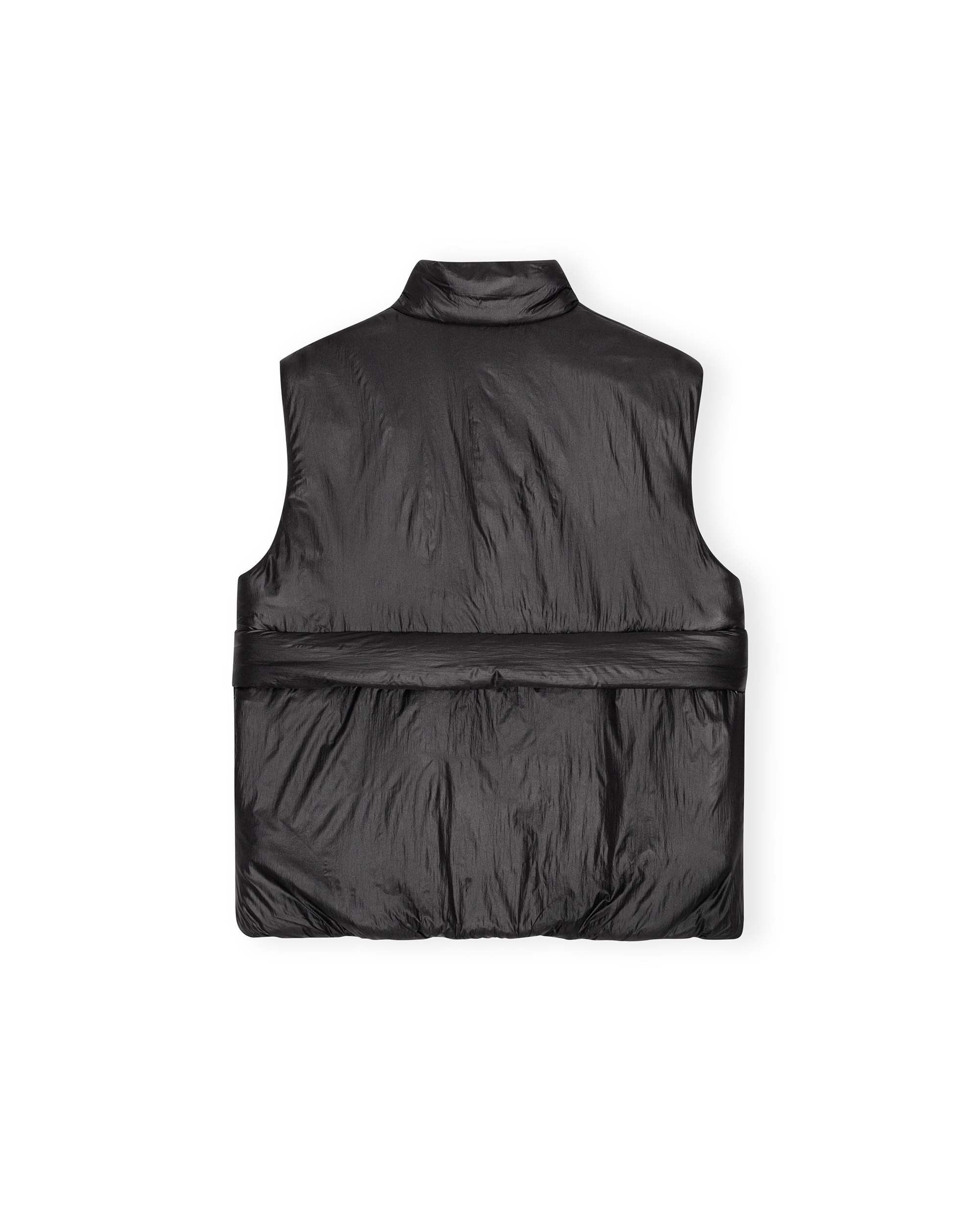 Shiny Quilt Vest - Black