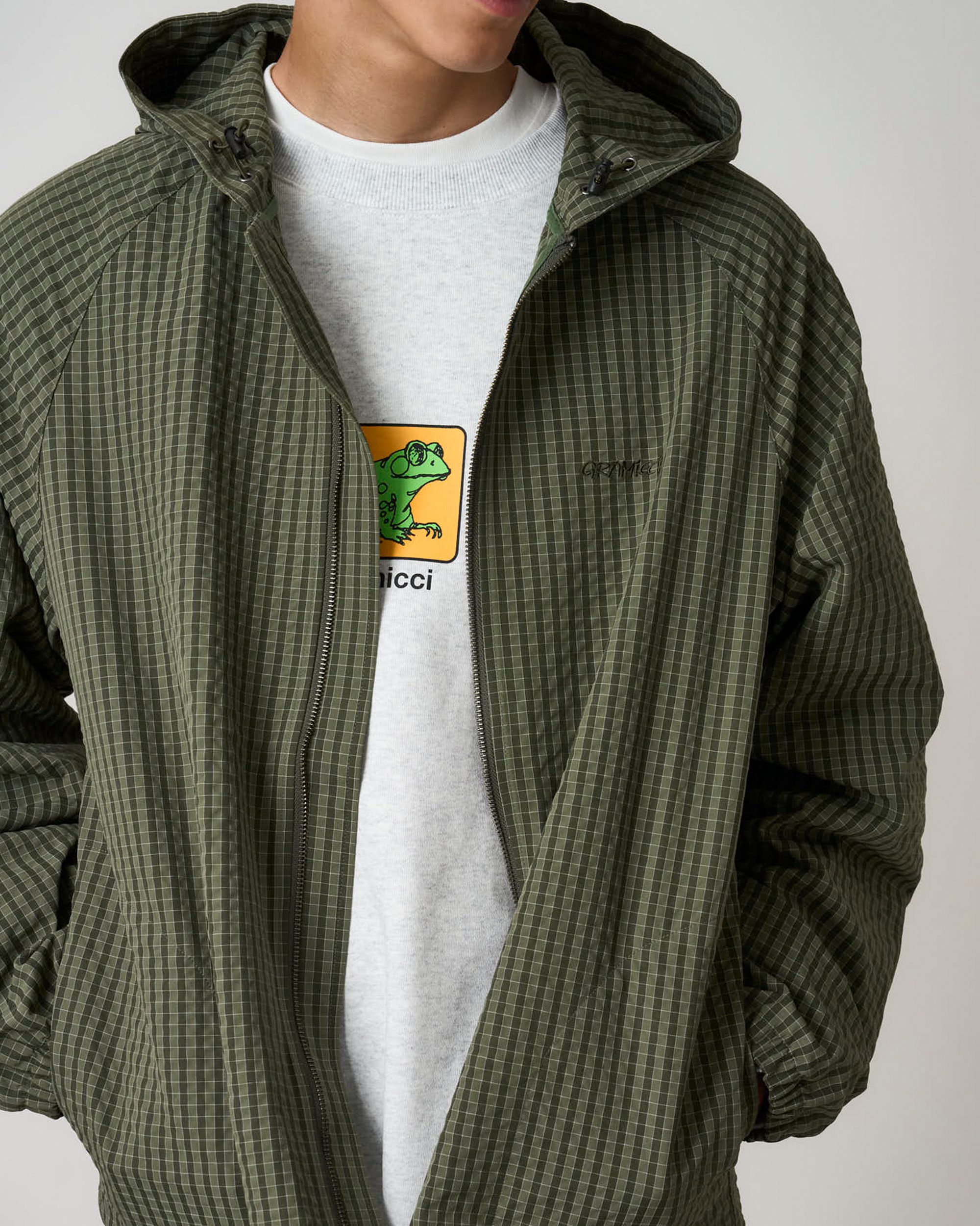 Northside Plaid Hooded Jacket - Olive