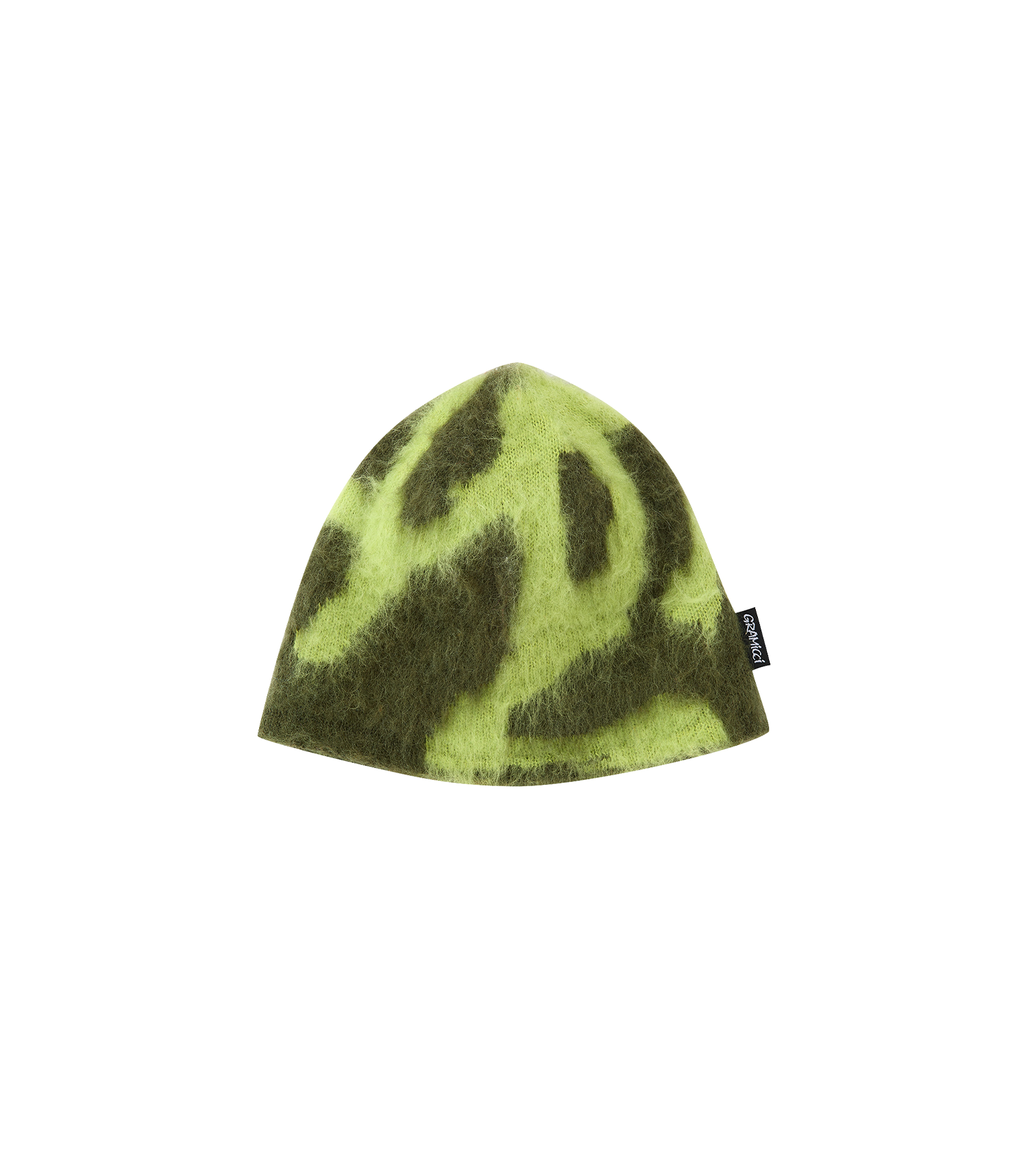 Mohair Burly Runningman Beanie - Chartreuse