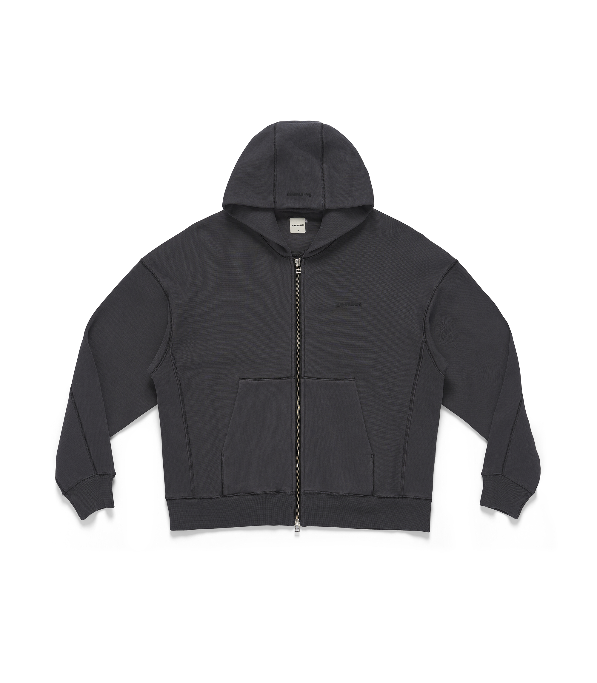 Haus Hooded Zip Sweatshirt - Washed Black