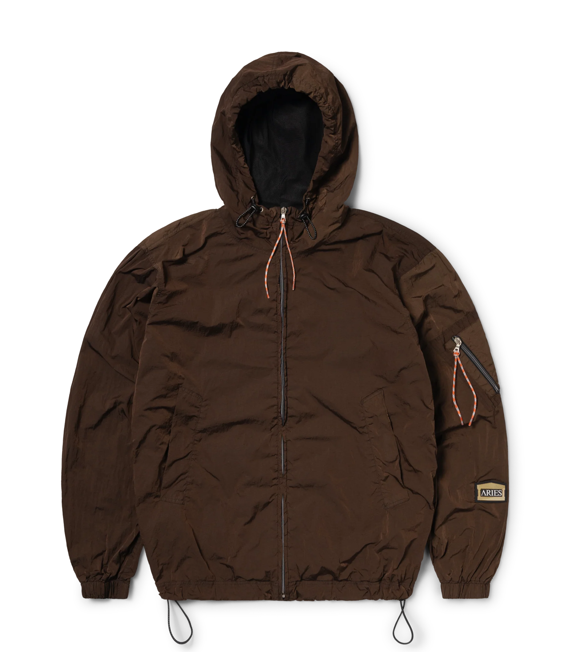 Hooded Windcheater Jacket - Brown