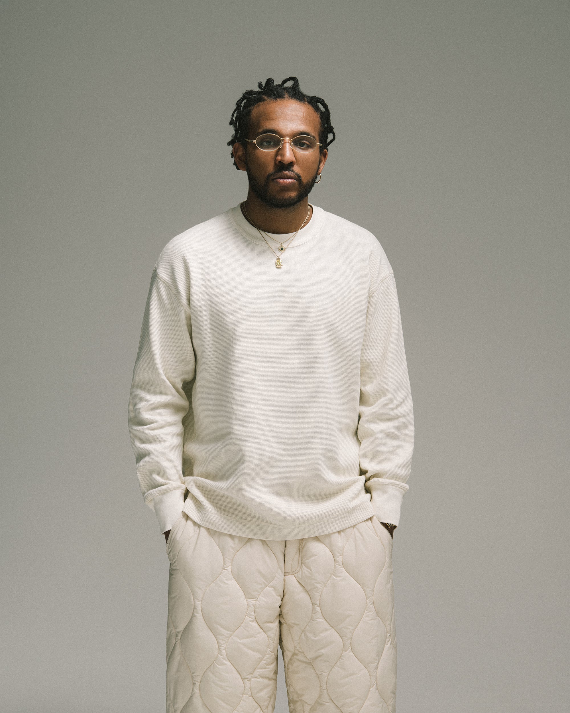 QUILTED PANT - BONE