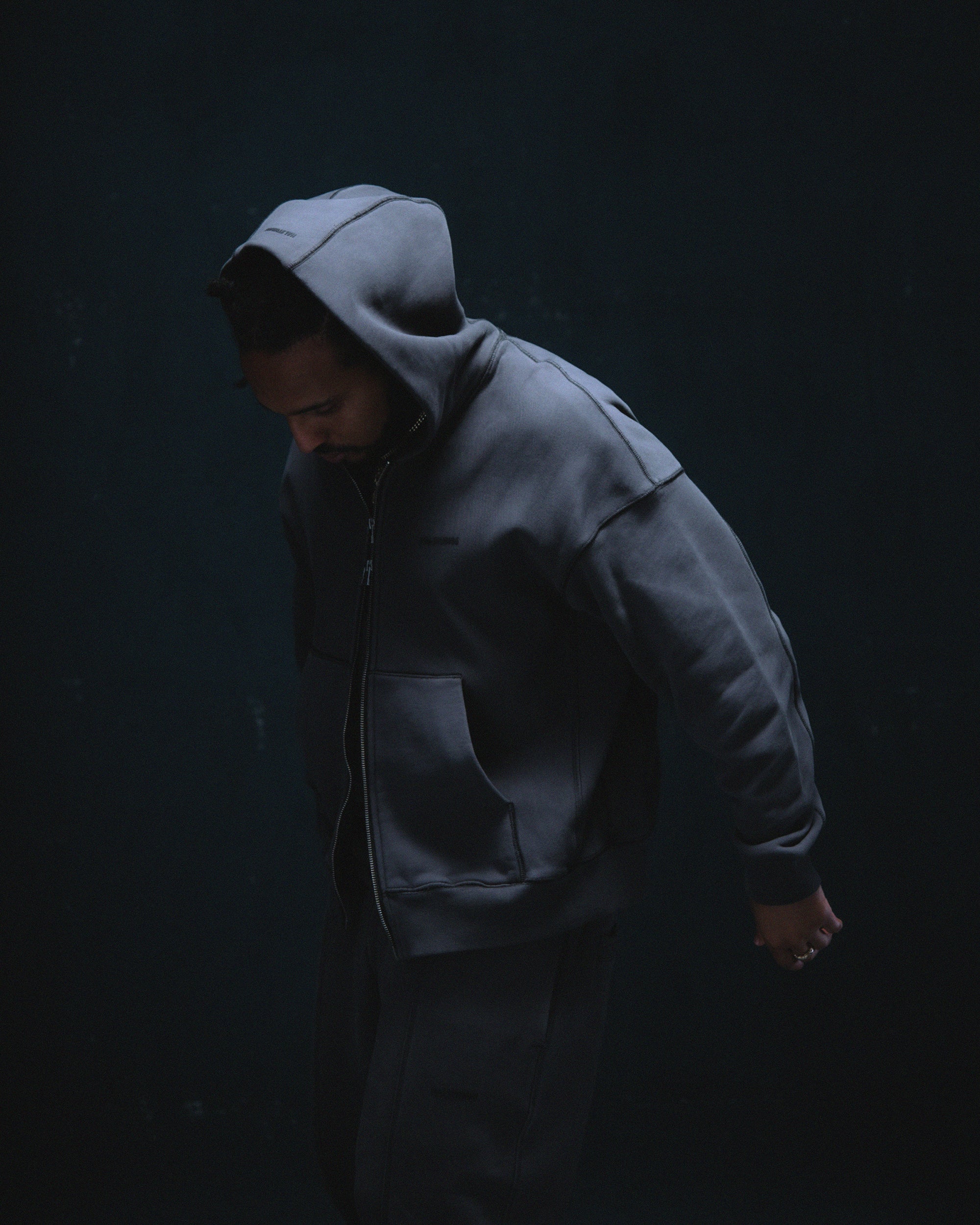 Haus Hooded Zip Sweatshirt - Washed Black