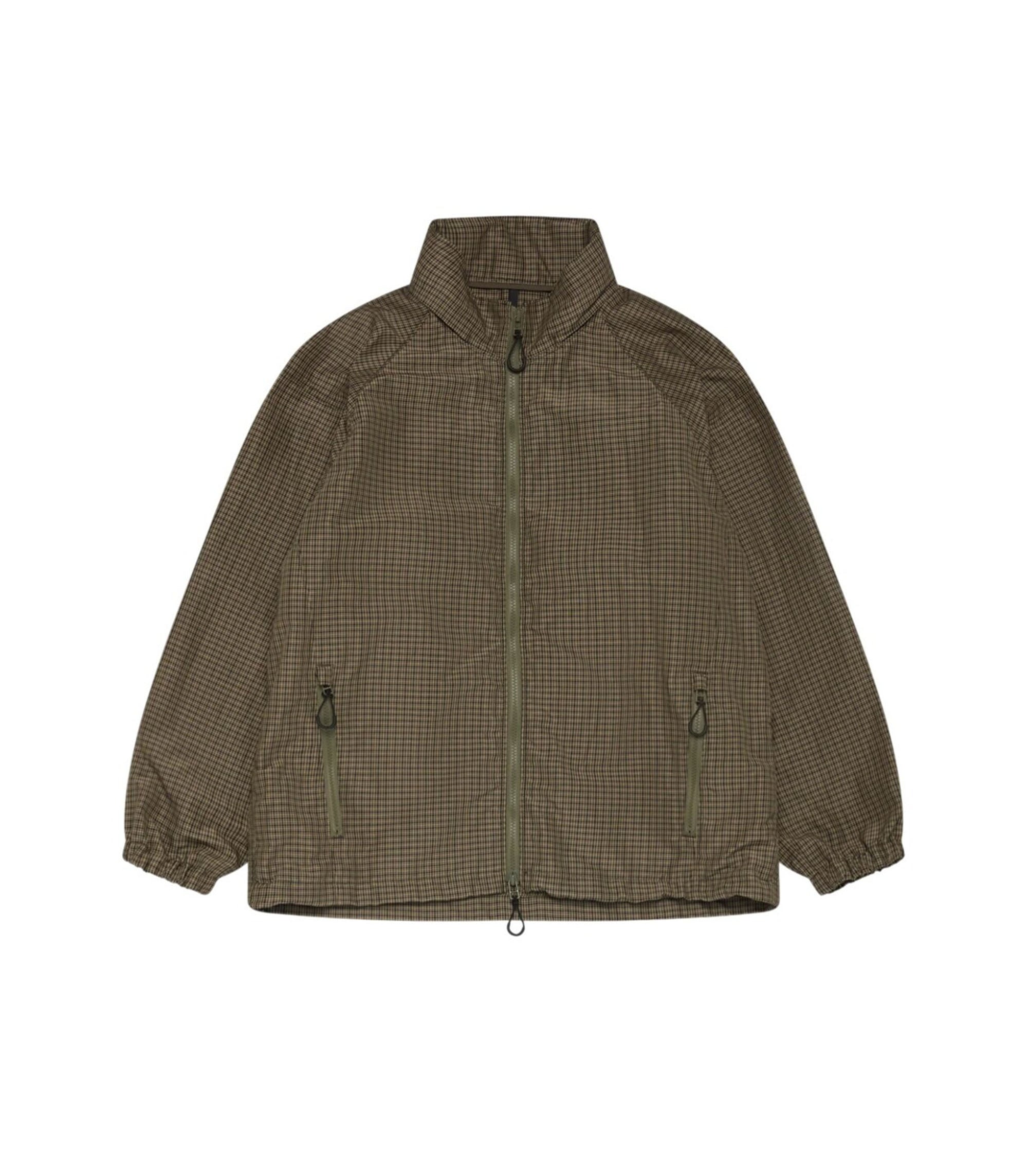 Ramie Check Jacket - Khaki