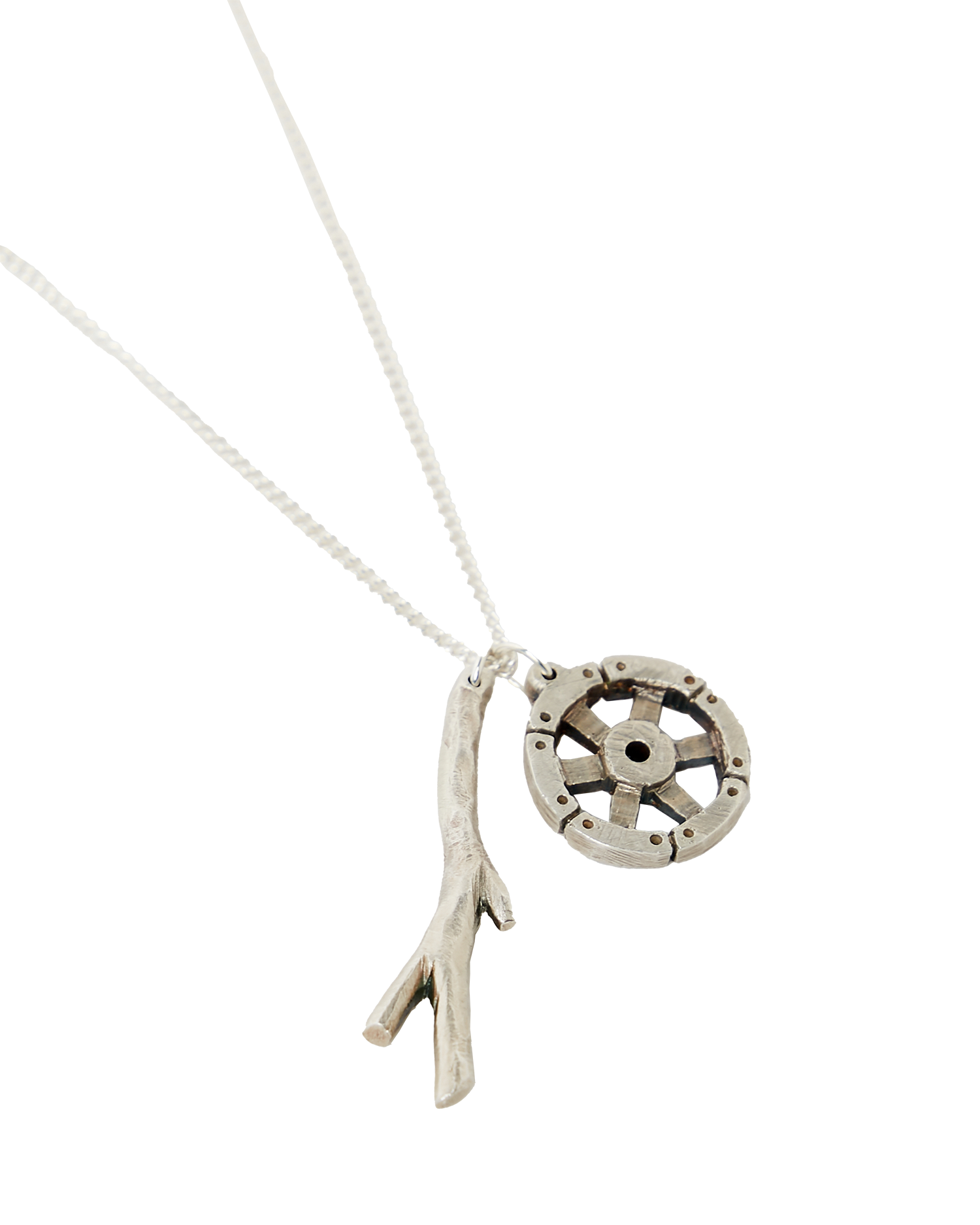 Stick In The Wheel Chain - Oxidised Silver