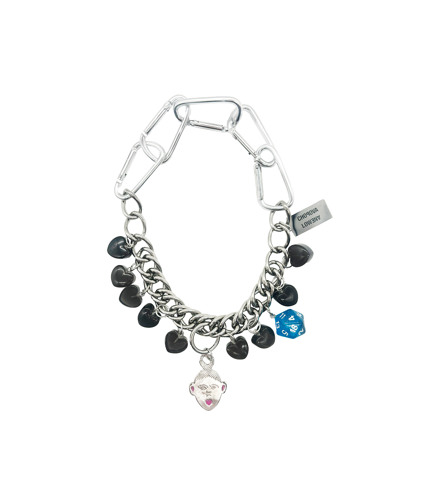 Pink Kiss BFF Necklace - Silver