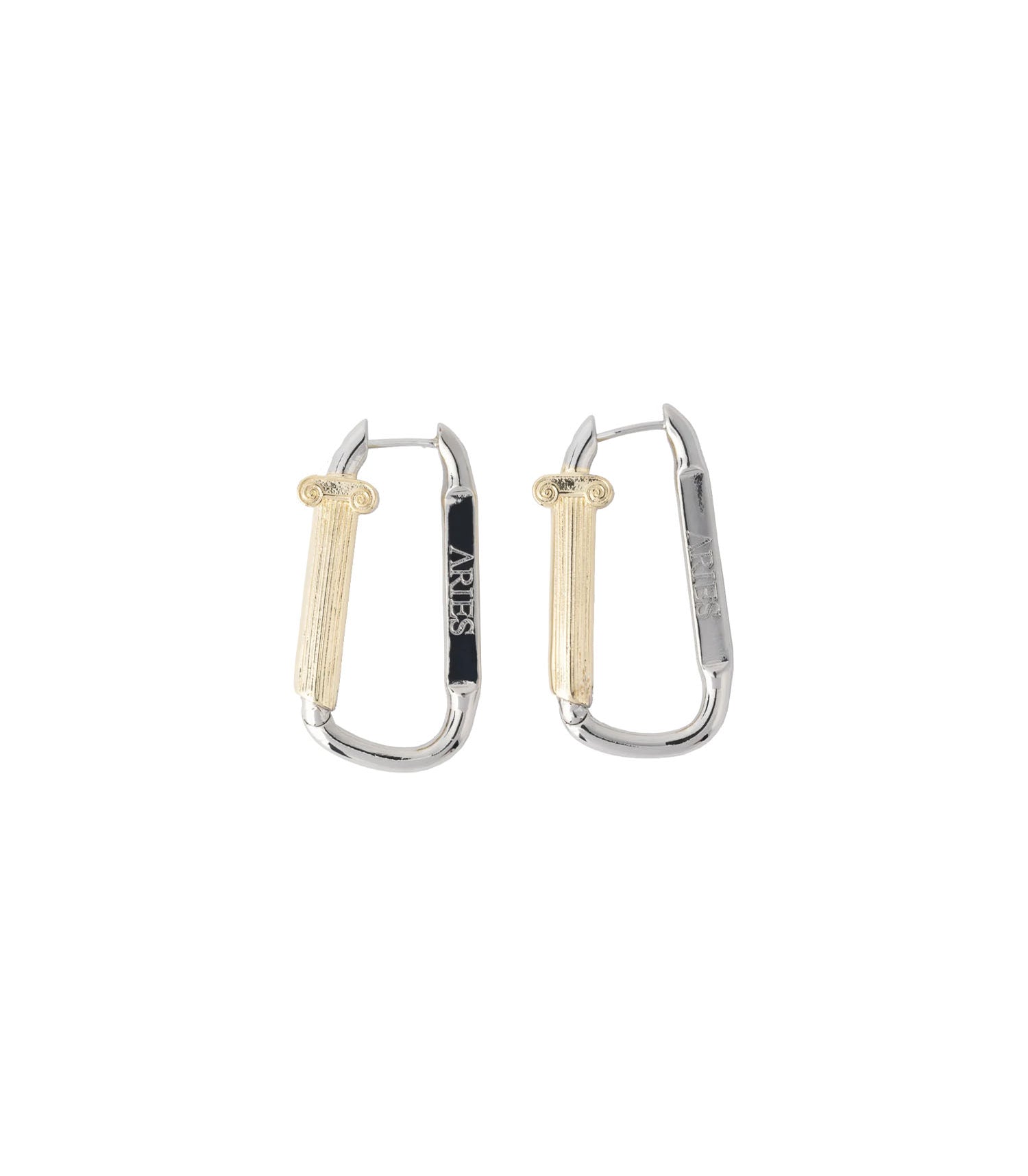 Mini Column Carabiner Earrings Pair - Silver / Gold