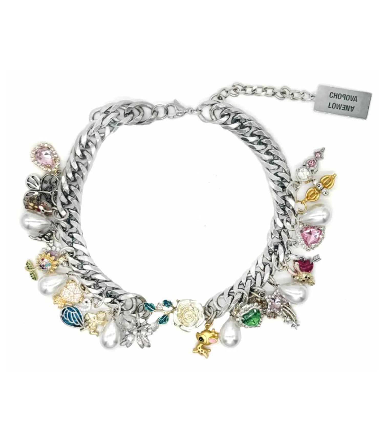 Patchwork Charm Necklace - Multi