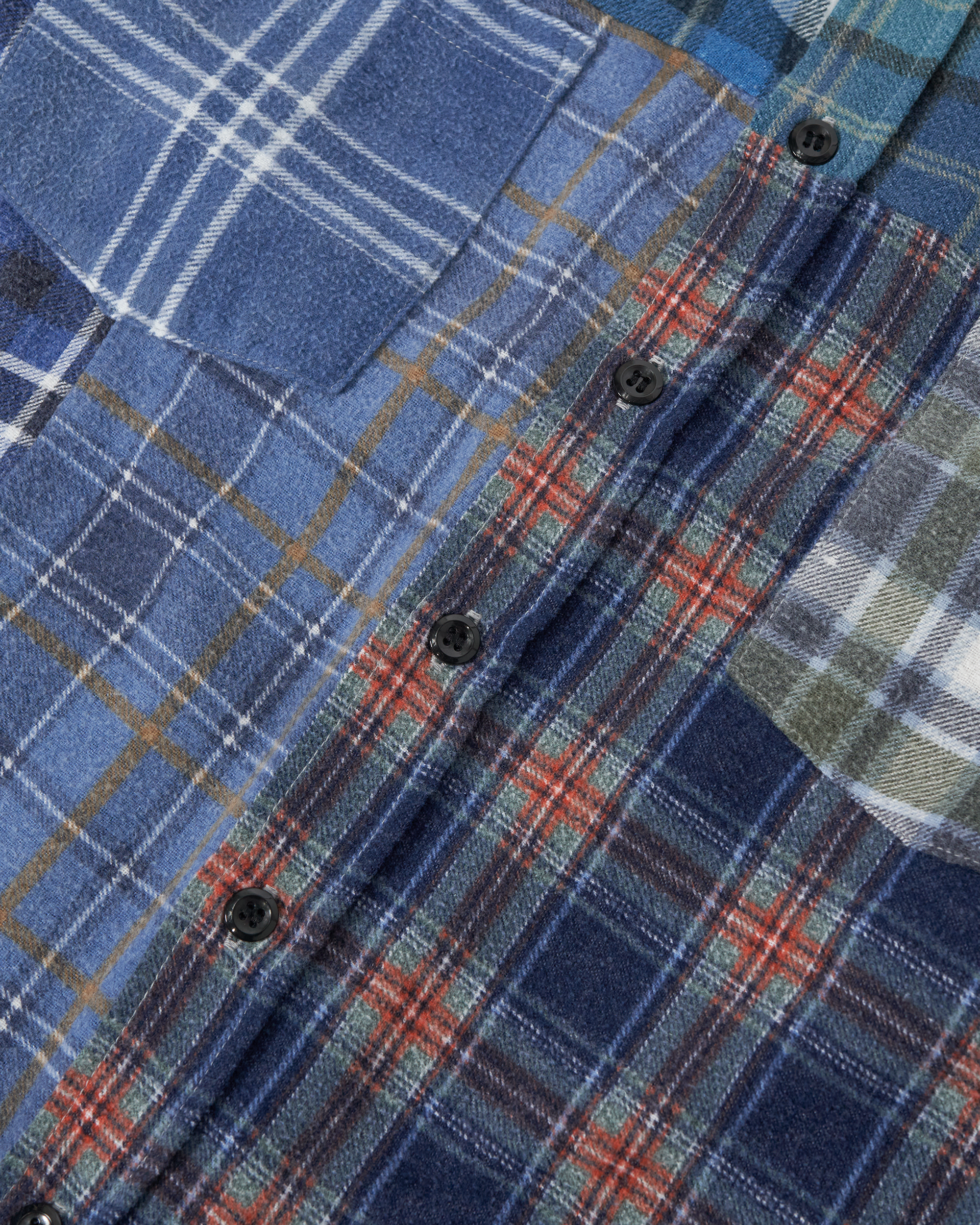 Rebuild Flannel Shirt Straight Hem Small - Blue