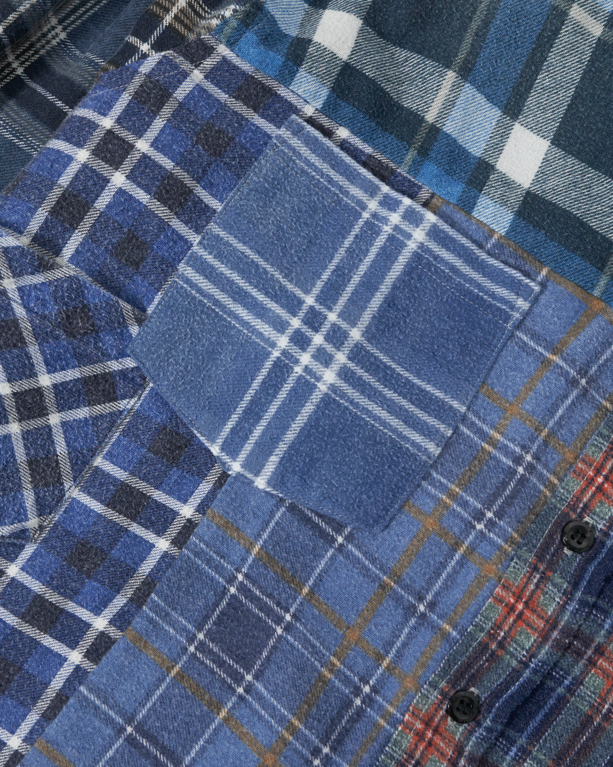 Rebuild Flannel Shirt Straight Hem Small - Blue