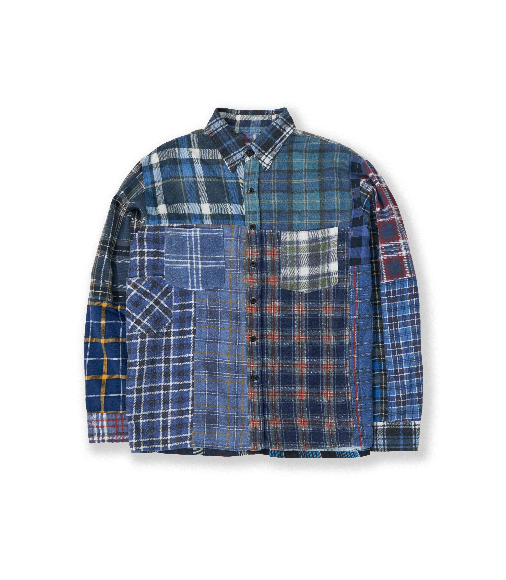 Rebuild Flannel Shirt Straight Hem Small - Blue