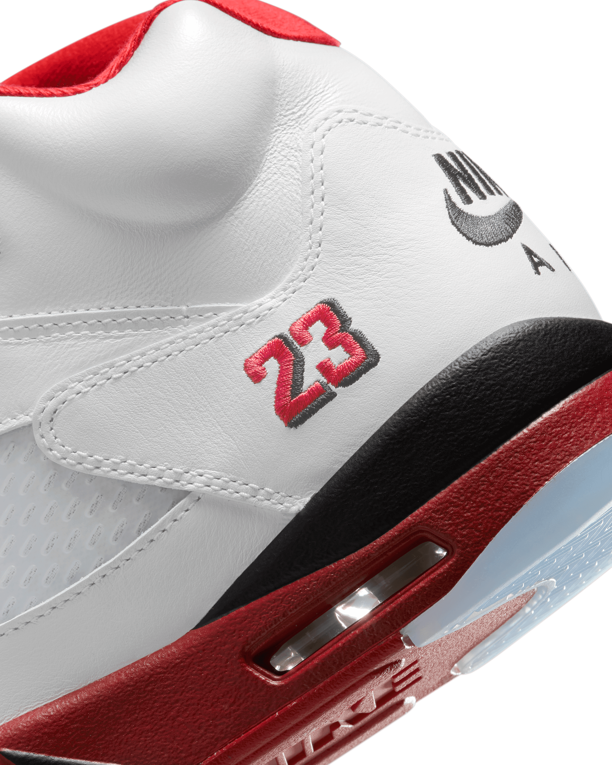 Air Jordan 5 Retro - White / Fire Red / Black