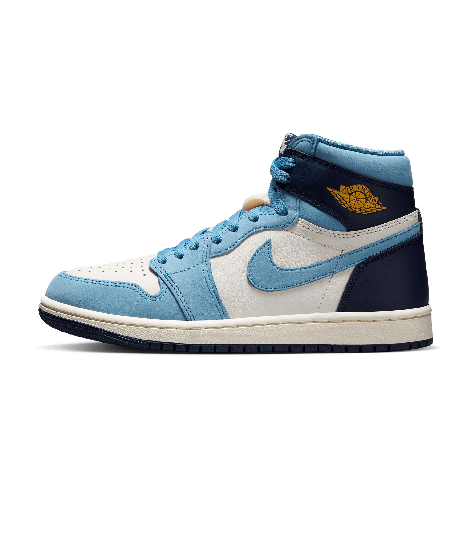 Womens Air Jordan 1 Retro Hi OG "First in Flight" - University Blue / University Gold / Sail
