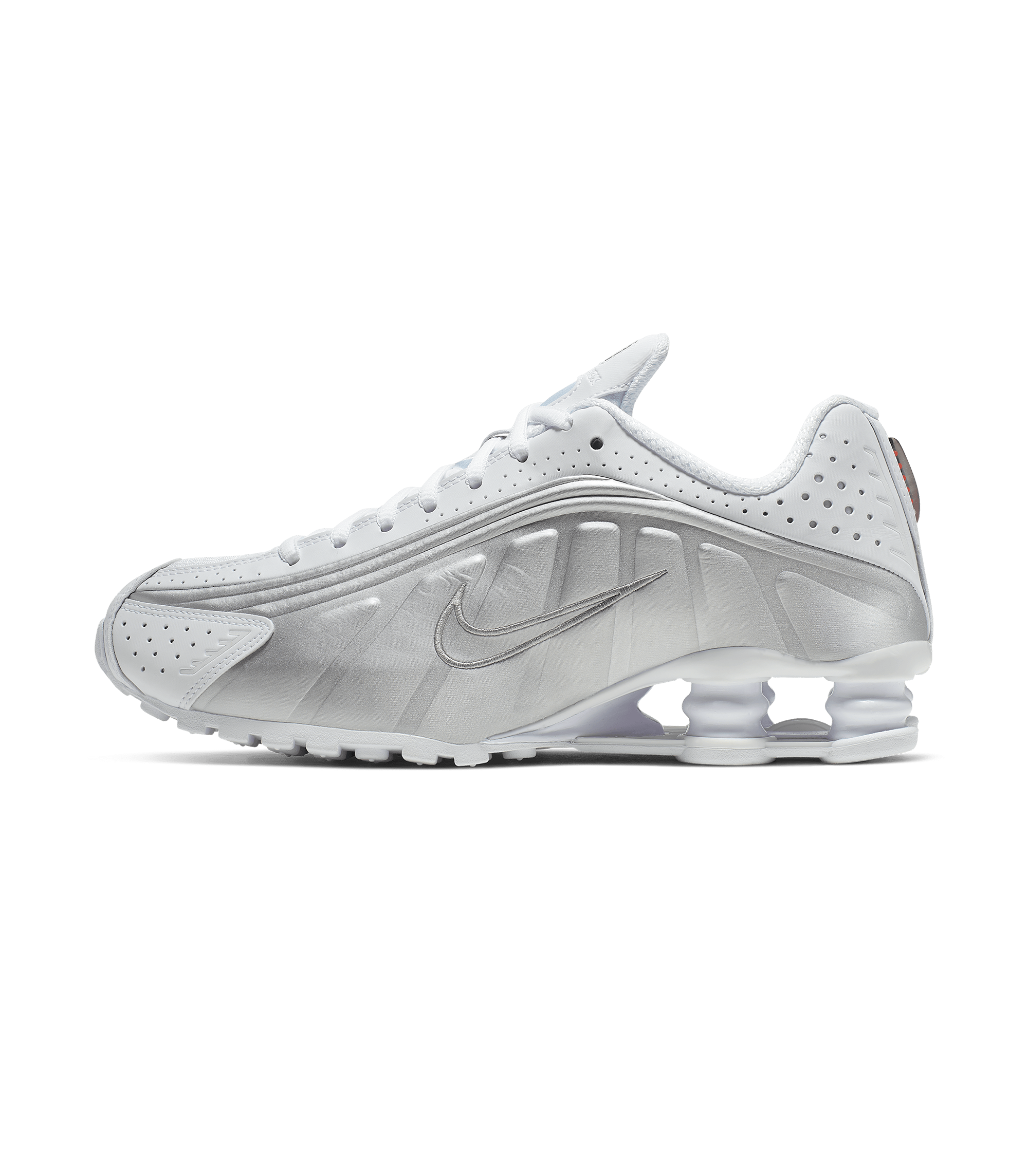 Shox R4 - White / Metallic Silver / Max Orange