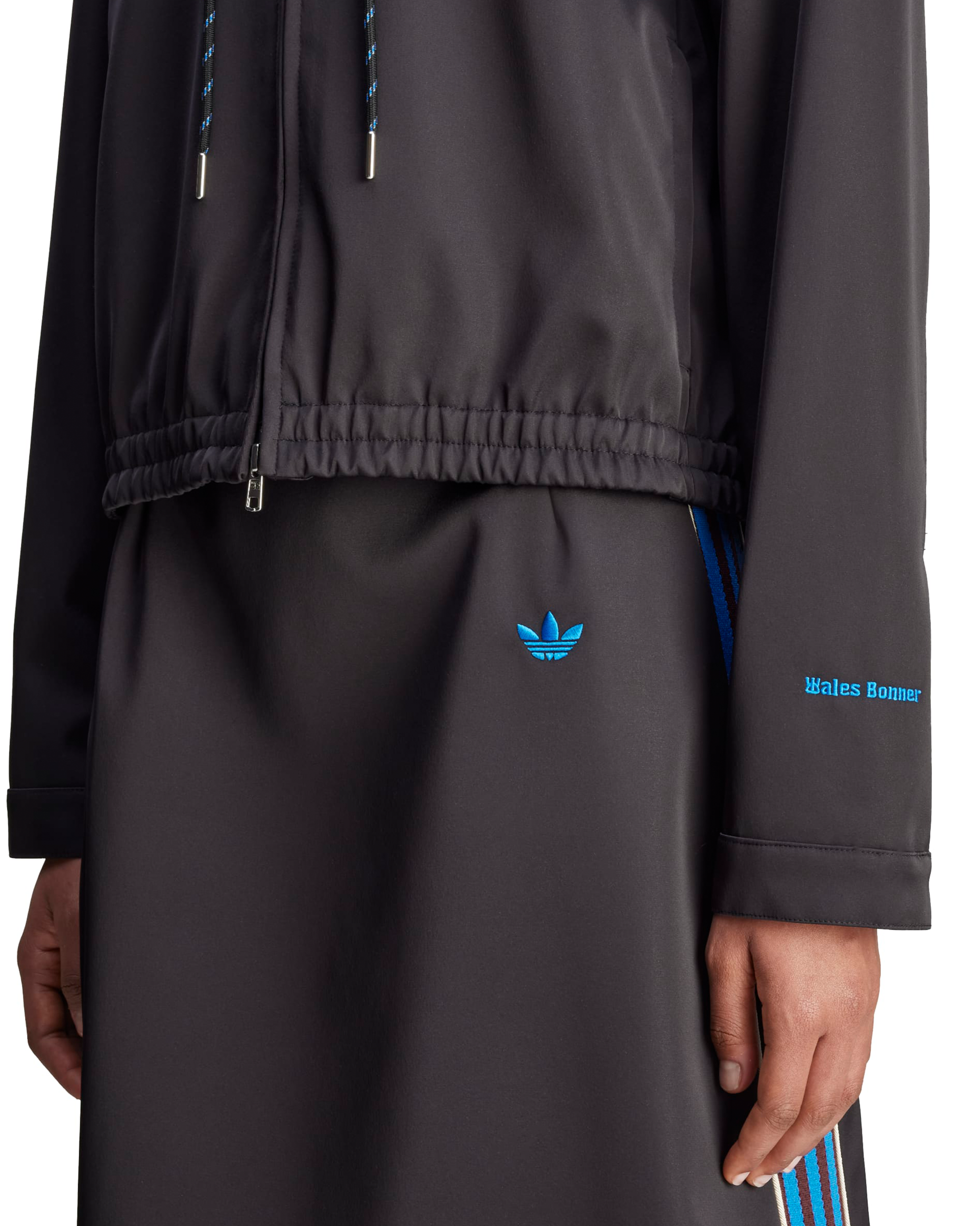 Wales Bonner Satin Hoodie - Black