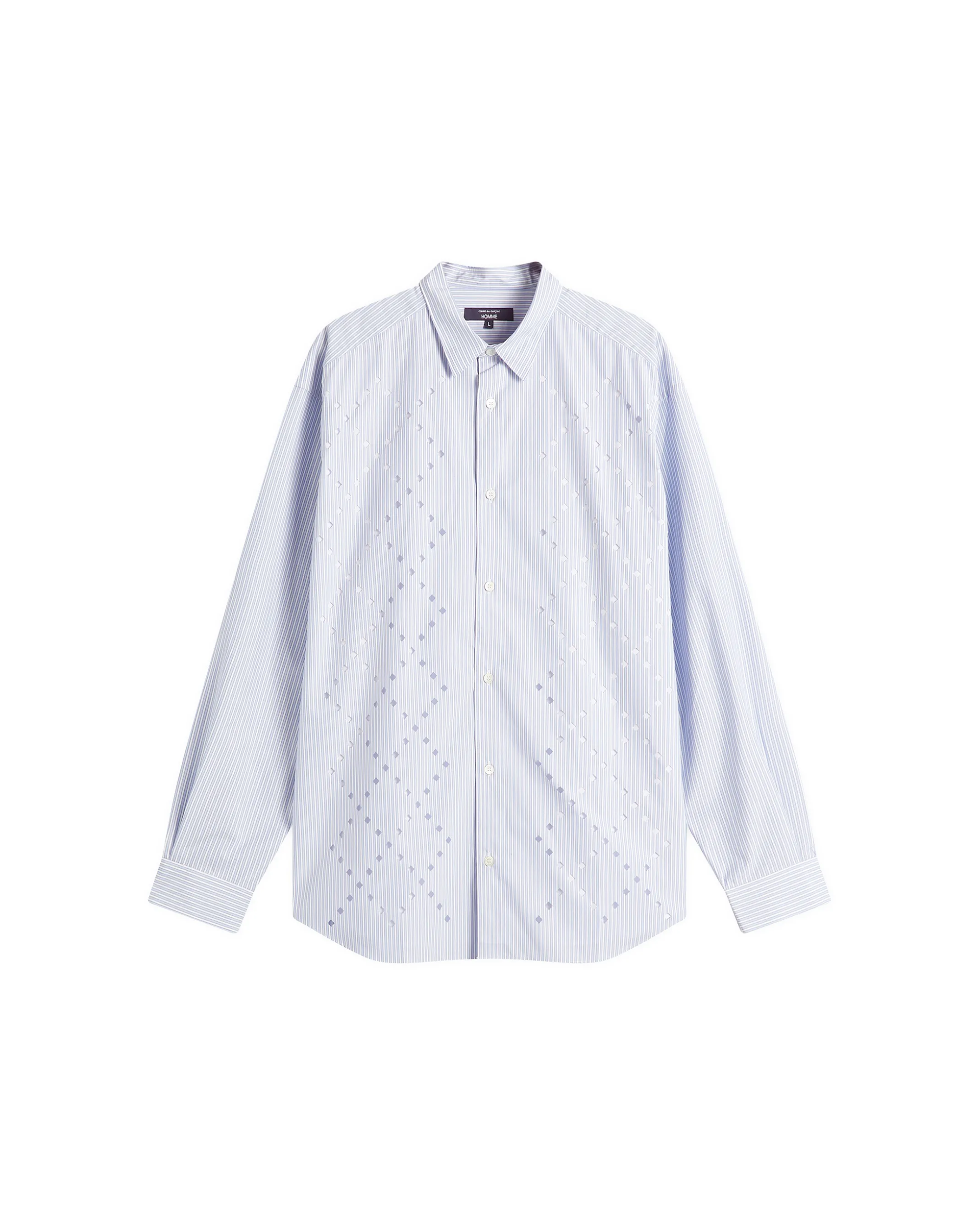 Broad Stripe Diamond Cut Out L/S Shirt - Blue