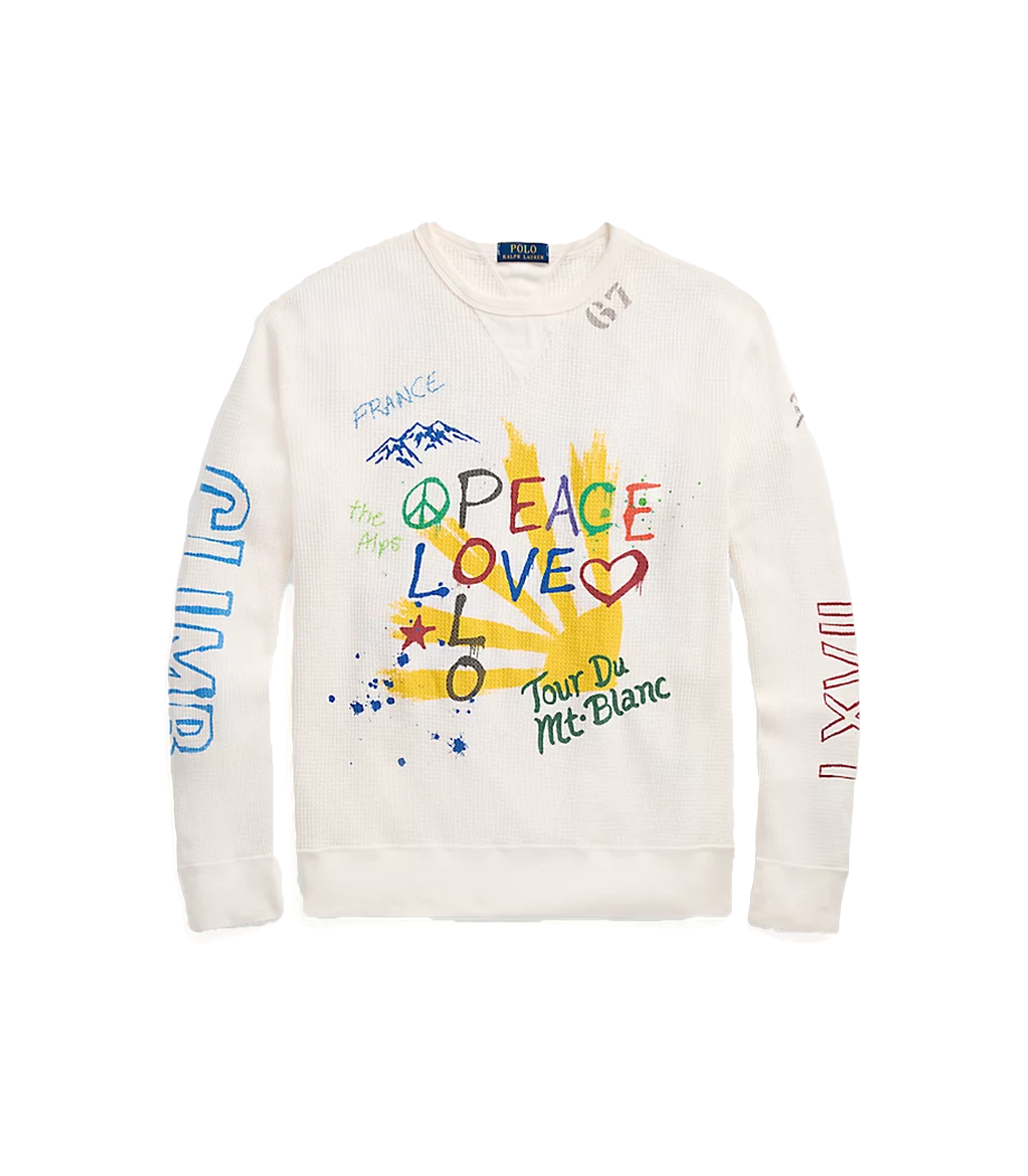 Peace Love Waffle Knit "Nevis" - White