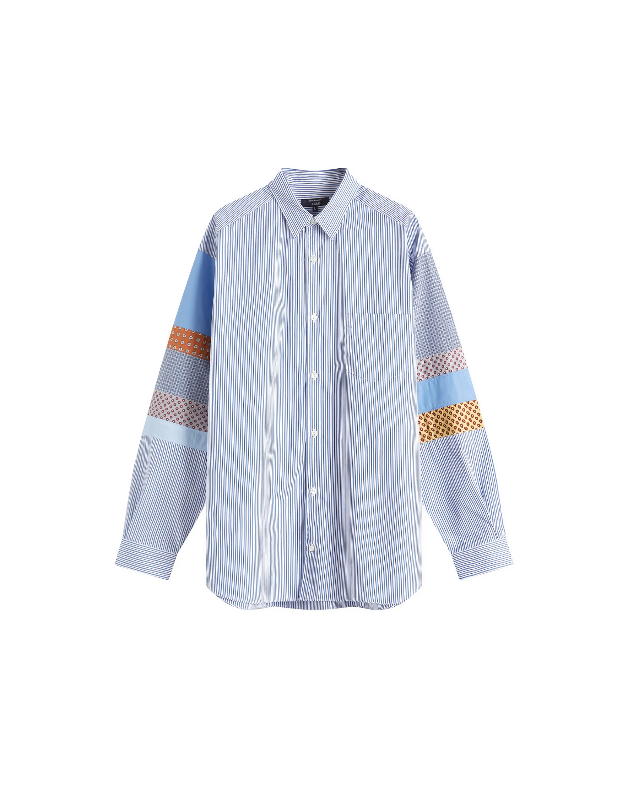 Patchwork L/S Shirt - Sax / Blue
