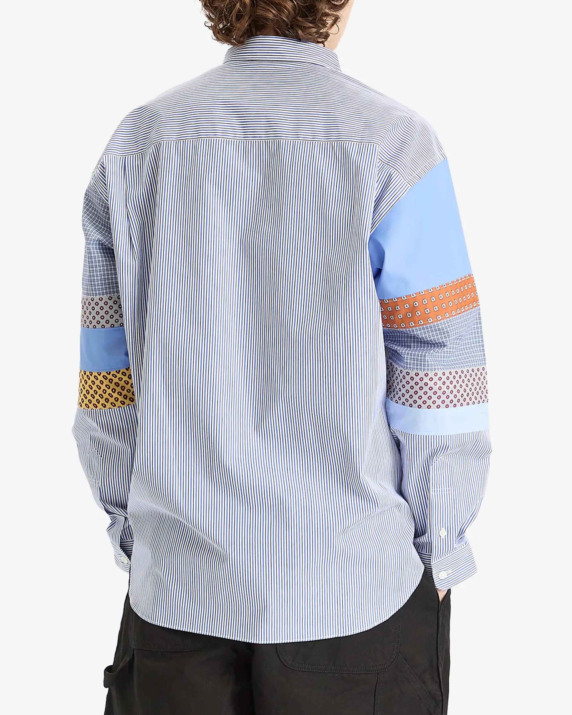 Patchwork L/S Shirt - Sax / Blue