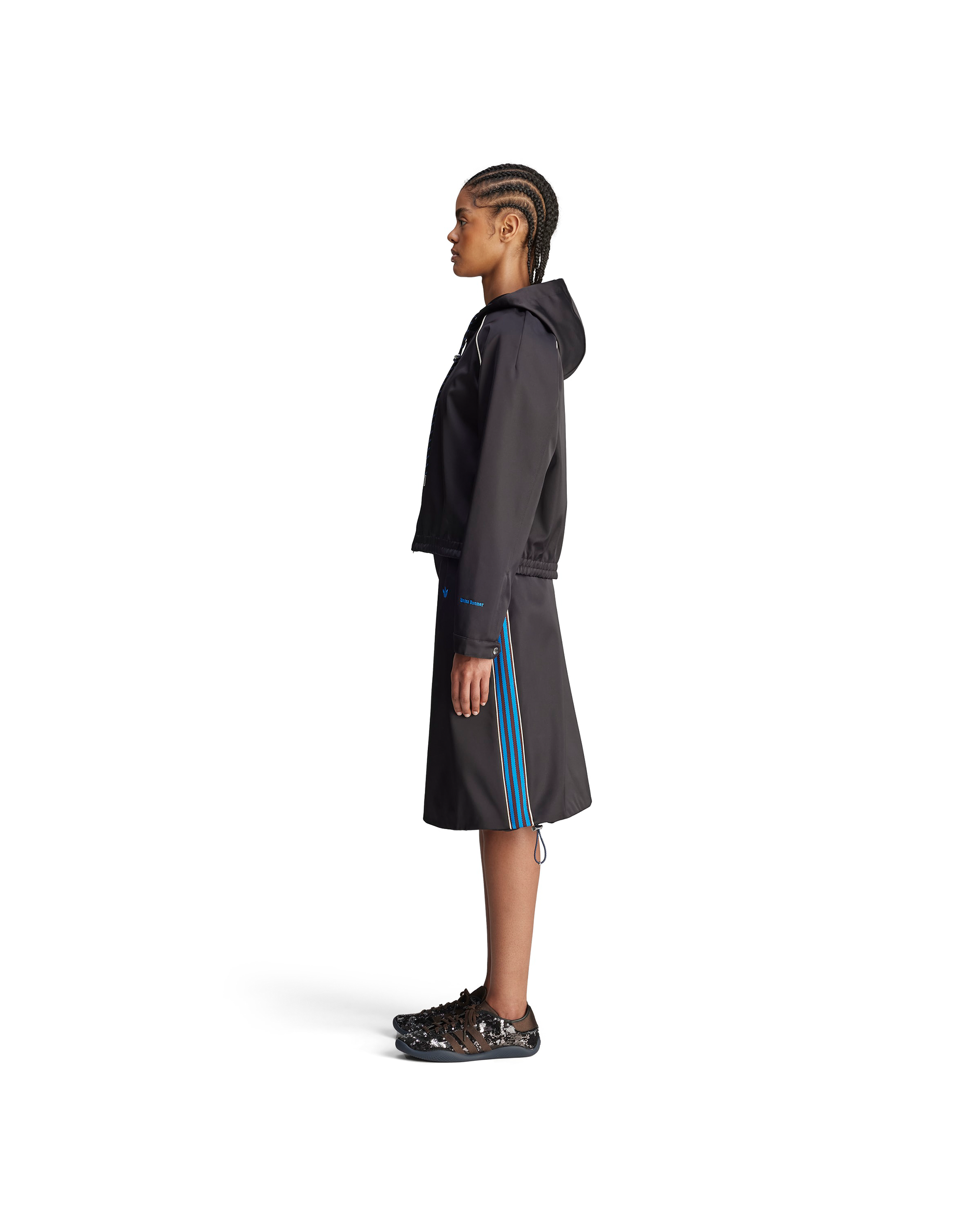 Wales Bonner Satin Hoodie - Black