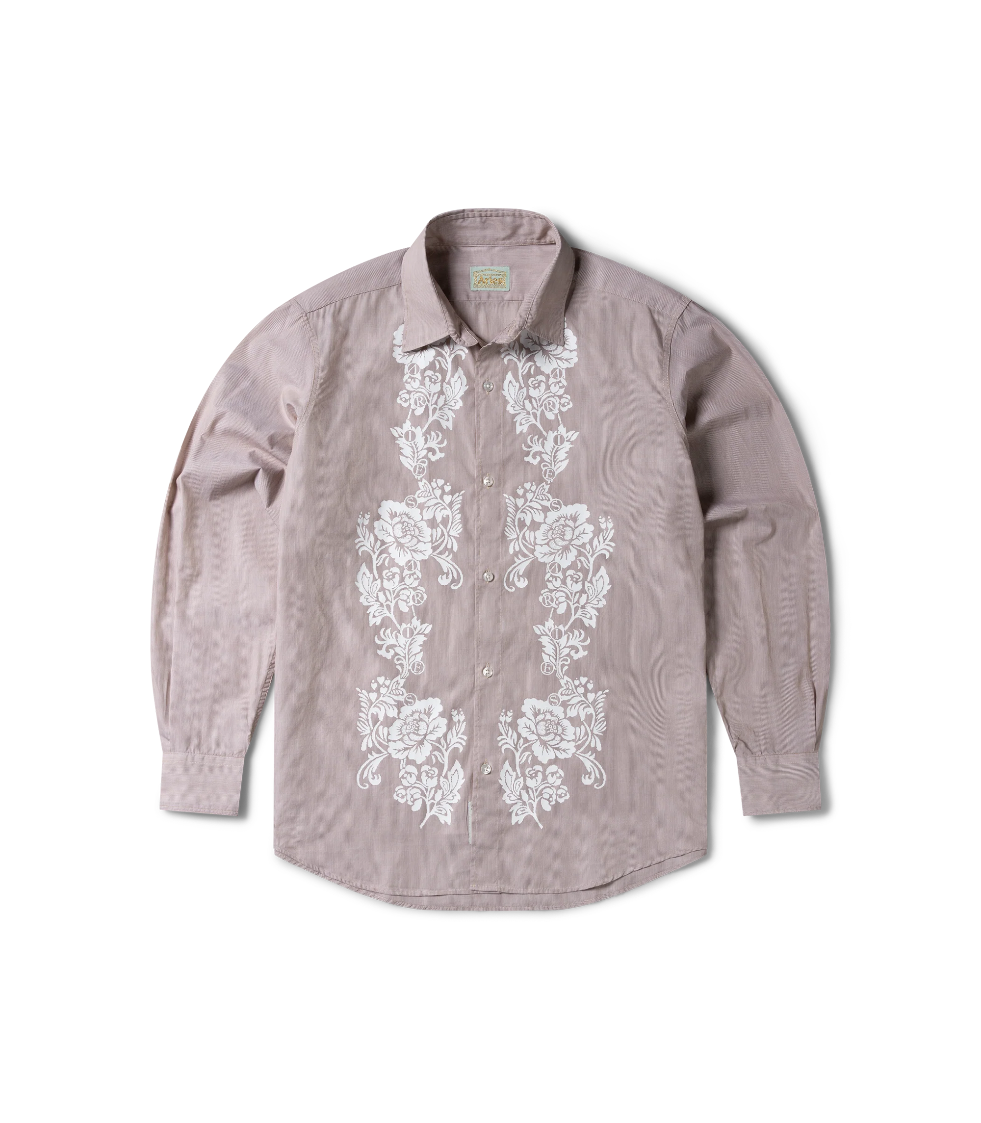 Lace Overprinted Poplin Shirt Baby Fit - Brown