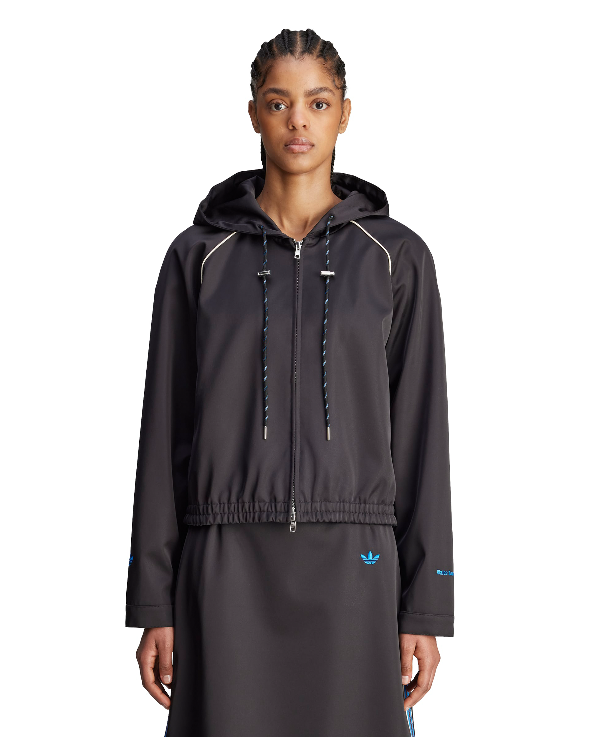 Wales Bonner Satin Hoodie - Black