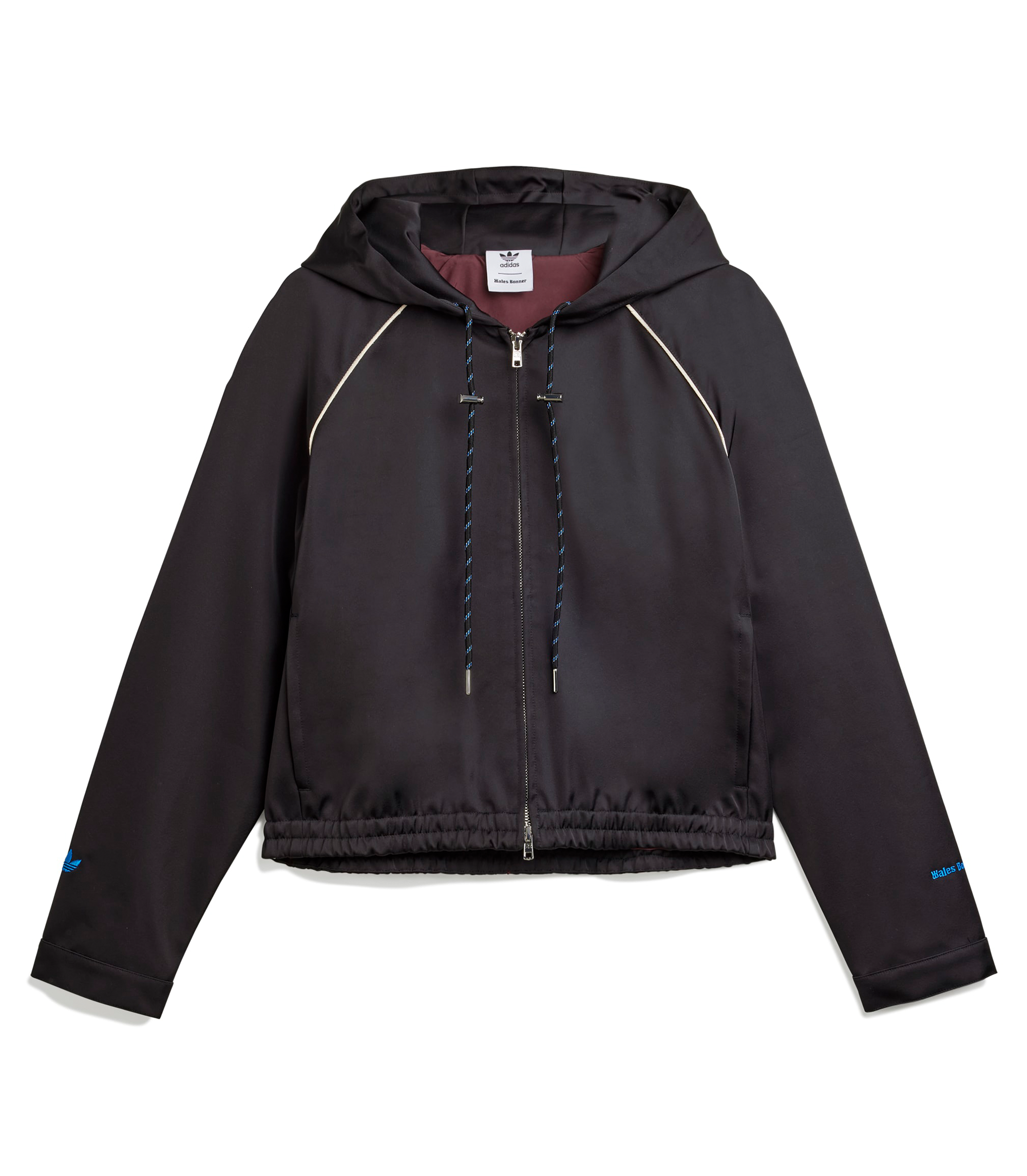 Wales Bonner Satin Hoodie - Black