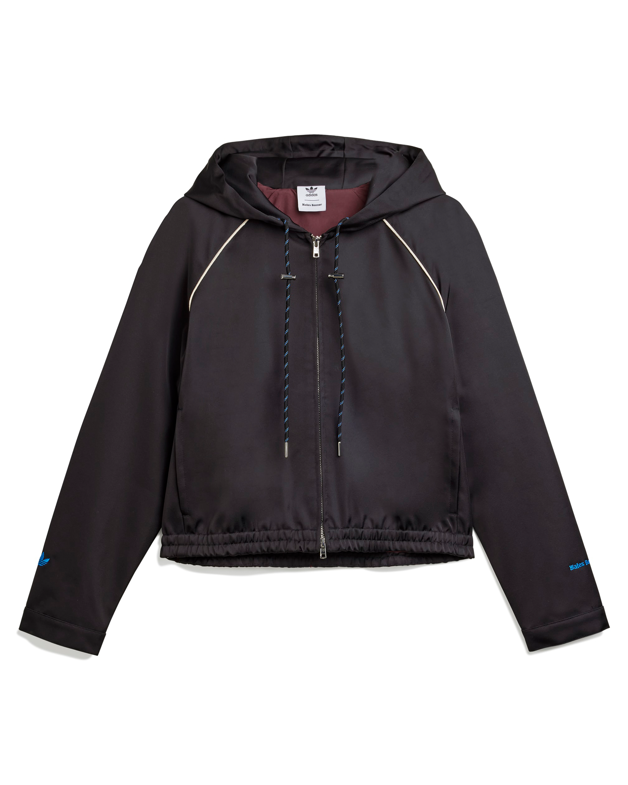 Wales Bonner Satin Hoodie - Black