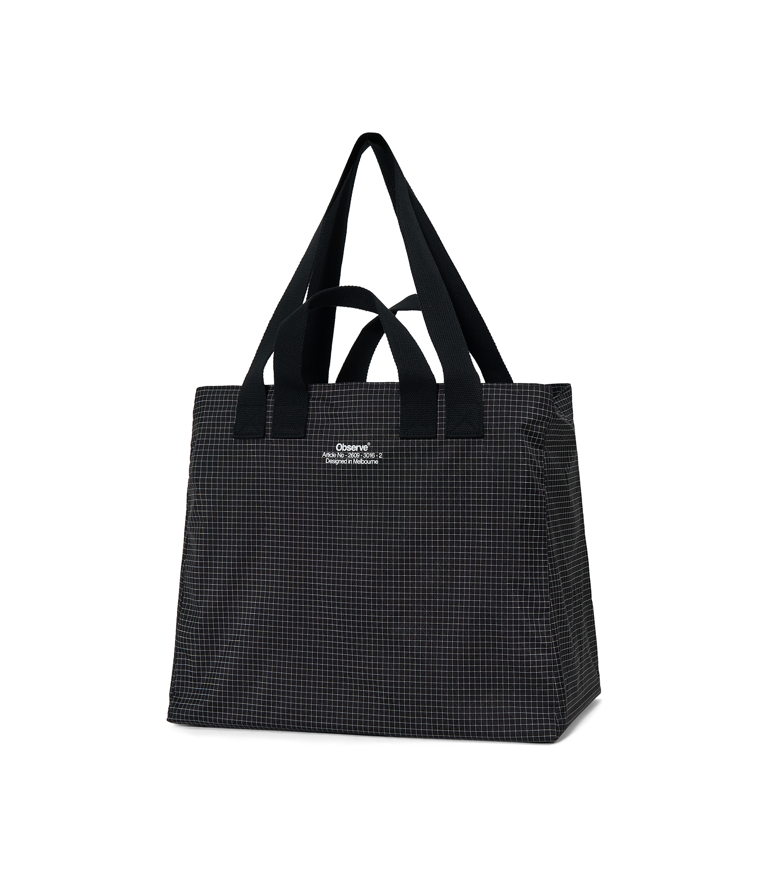 Grid Stop Stamp Tote - Black