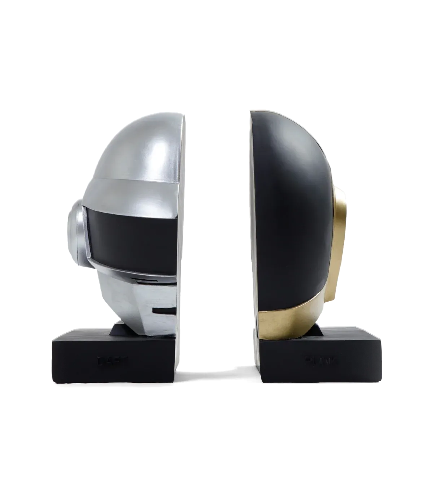 Daft Punk Helmets Bookend - Metallic Silver / Black