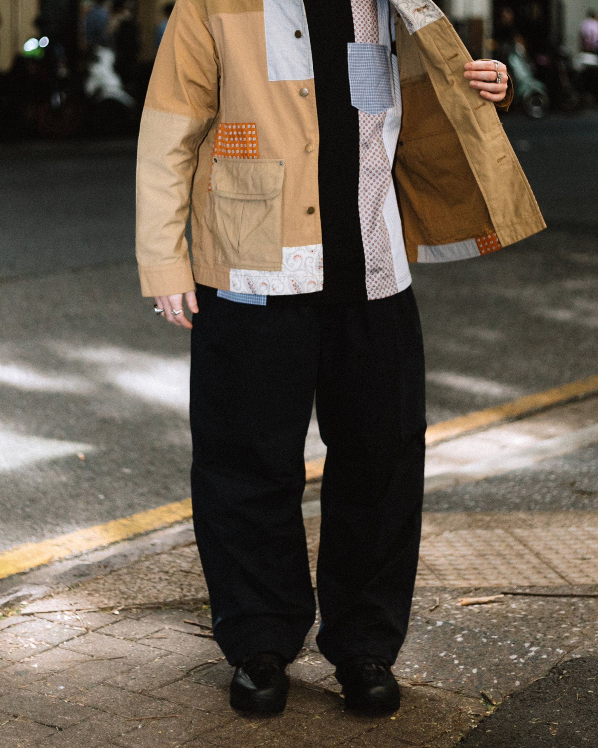 Wide Leg Trousers -  Navy