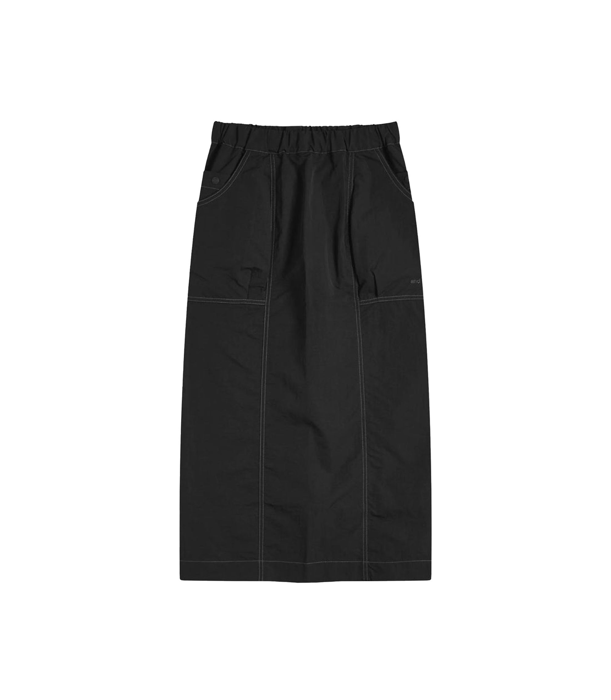 Crinkled Nylon Skirt - Black