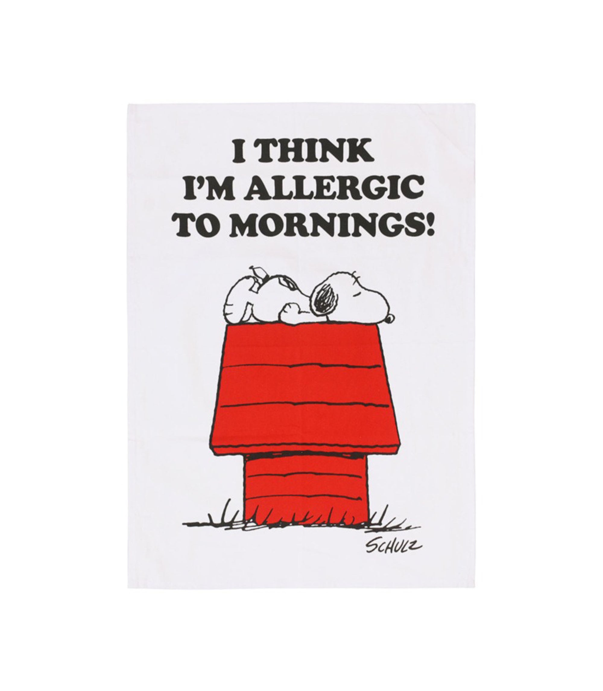 Peanuts Allergic To Mornings Tea Towel - White / Multi
